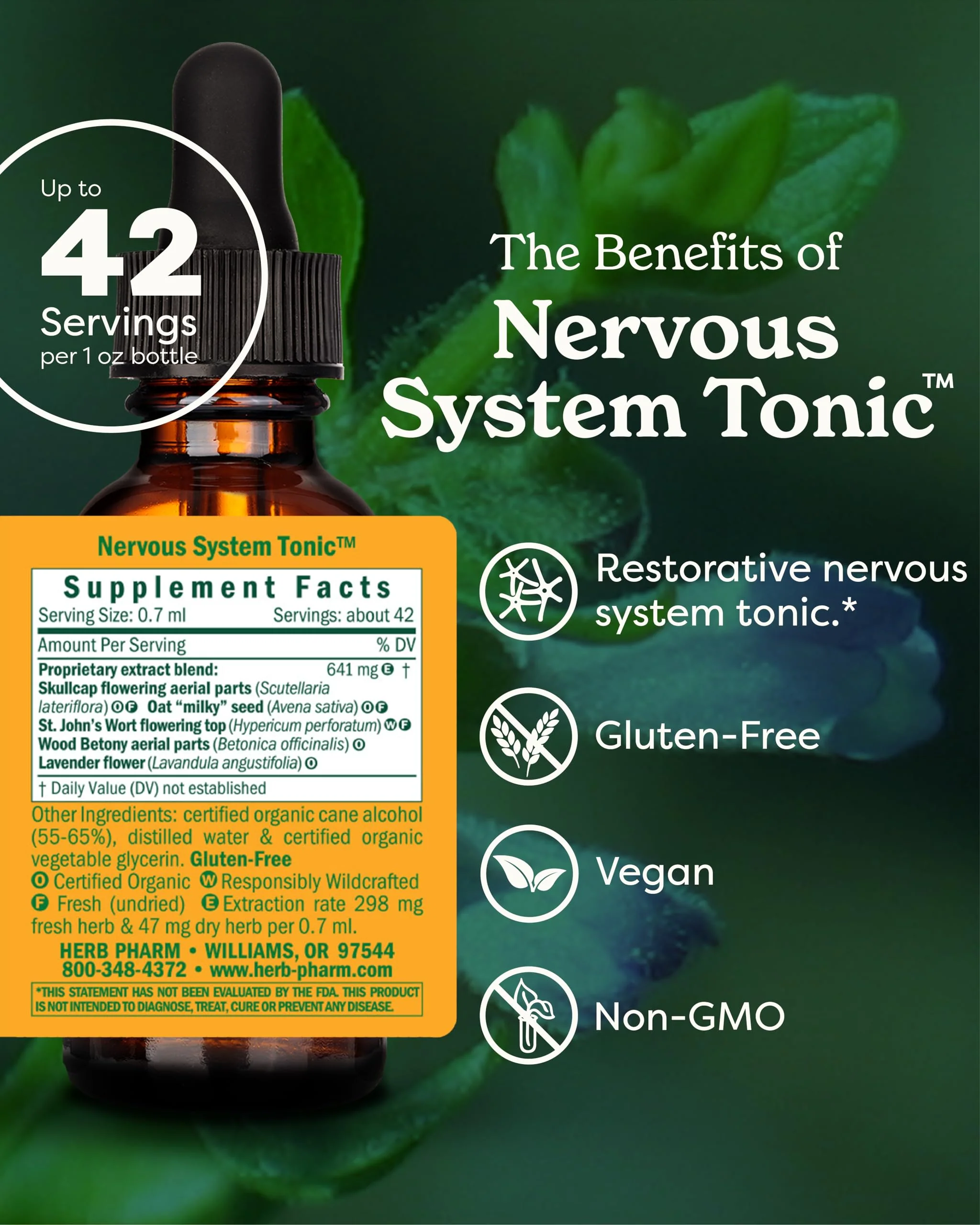 Herb Pharm Nervous System Tonic Liquid Herbal Formula to Strengthen and Calm the Nervous System - 1 Ounce (FASKULL01) - Image 8