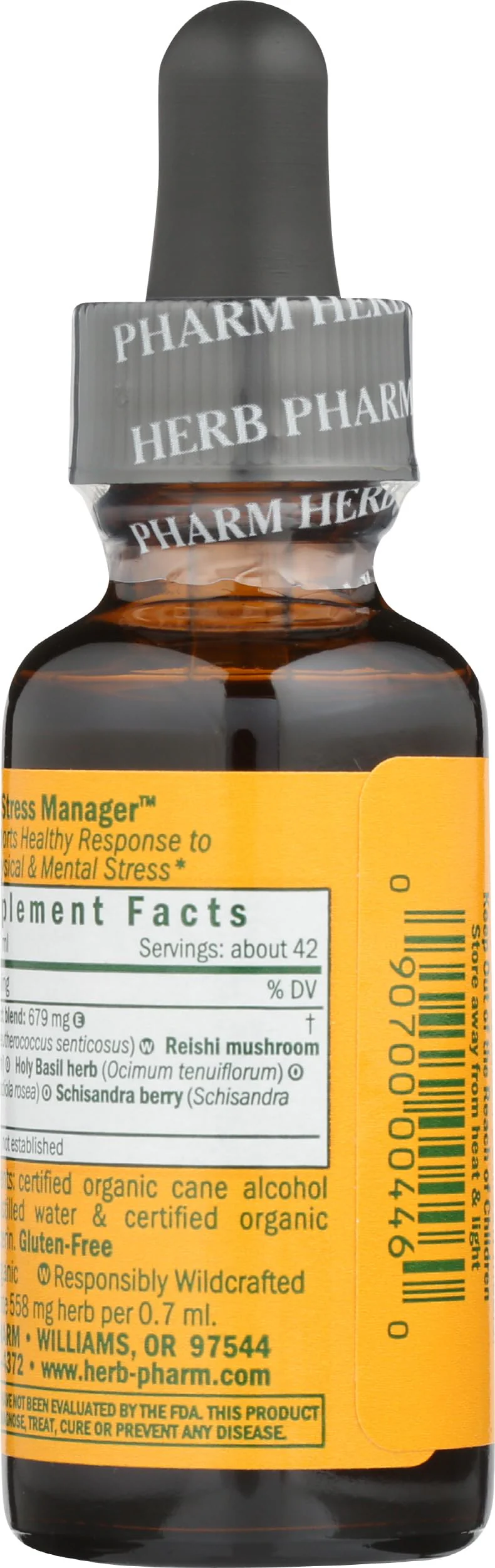 Herb Pharm Stress Manager: Adaptogenic Stress Support Tincture, Rhodiola Rosea, Holy Basil Extract, Reishi Mushroom Extract, Adrenal Function Support, Vegan, Non-GMO, 1 Oz - Packaging May Vary - Image 4