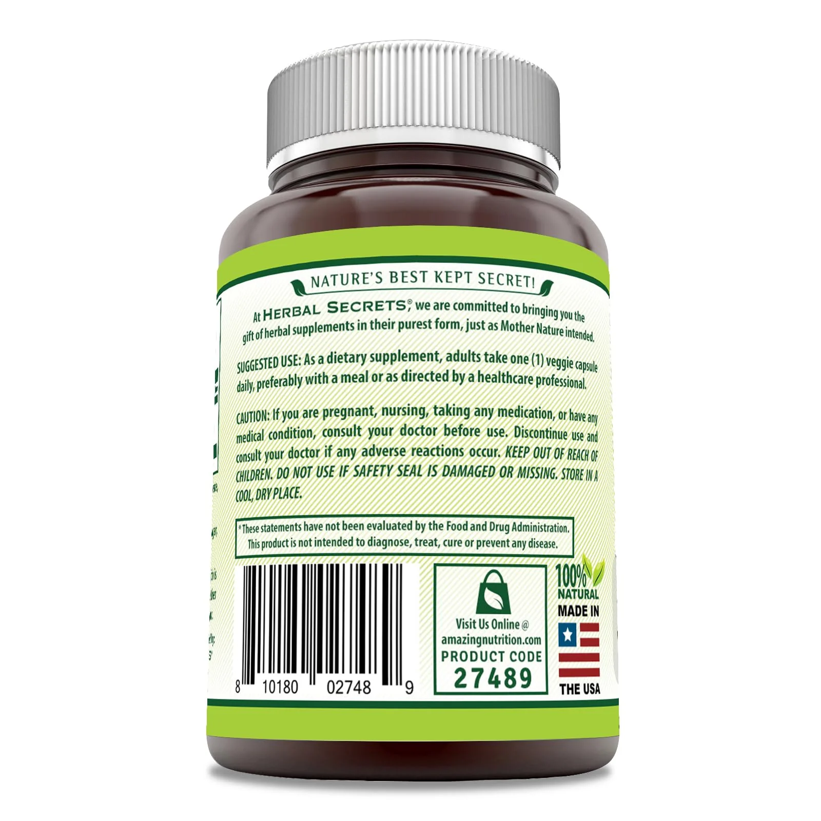 Herbal Secrets Amla Supplement | 500 Mg Per Serving | 120 Veggie Capsules | Made with Natural Amla | Supplement | Non-GMO | Gluten Free | Made in USA - Image 3