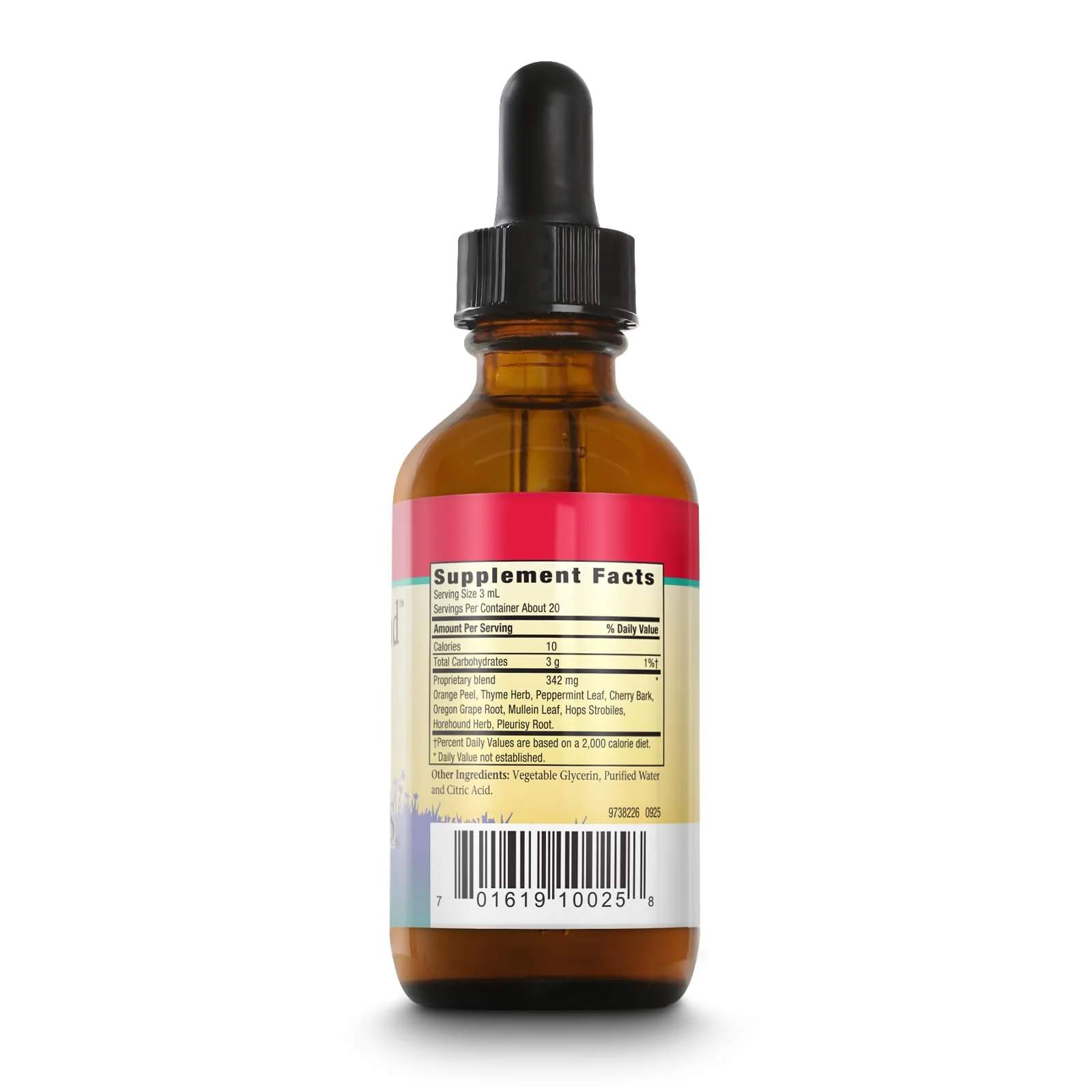 Herbs For Kids Cherry Bark Blend - Proprietary Blend of Orange Peel, Thyme, Peppermint Cherry Bark, Mullein Leaf, and More - Ages 1 and Up - Made Without Alcohol - 20 Servings - 2 FL OZ - Image 3