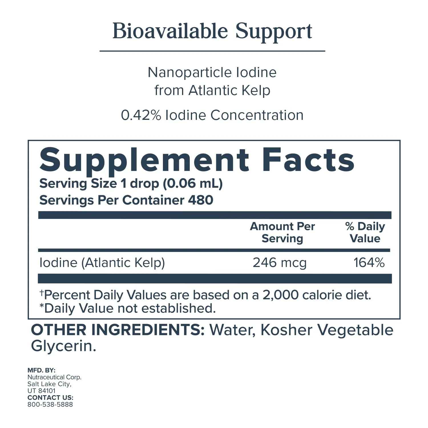 Heritage Store Nascent Colloidal Iodine Drops 246mcg, Liquid Supplement with Nascent Iodine from Atlantic Kelp, Bioavailable, Vegan, Approx. 480 Servings, 1oz - Image 3