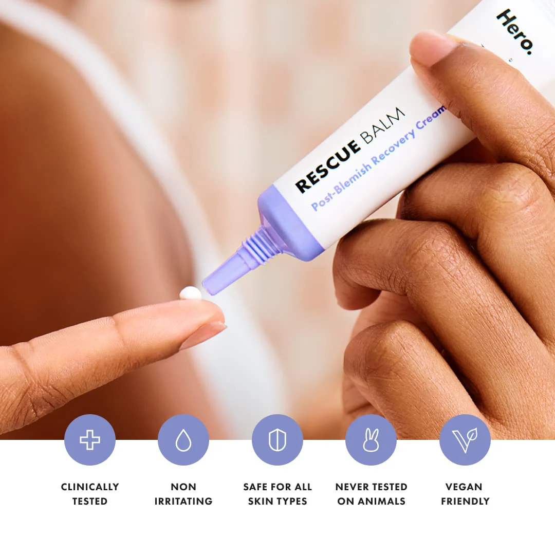Hero Cosmetics Rescue Balm Post-Blemish Recovery Cream - Intensive Nourishing and Calming for Dry, Red-Looking Skin After a Blemish - Dermatologist Tested (50 ml, 1.69 fl. oz) - Image 7