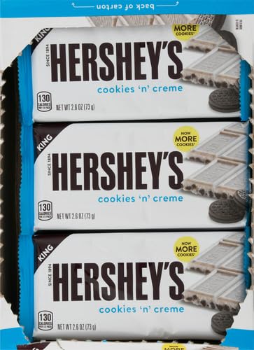 HERSHEY'S COOKIES 'N' CREME King Size Candy, Bulk, Individually Wrapped, 2.6 oz Bars (18 Count) - Image 2