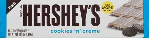 HERSHEY'S COOKIES 'N' CREME King Size Candy, Bulk, Individually Wrapped, 2.6 oz Bars (18 Count) - Image 3