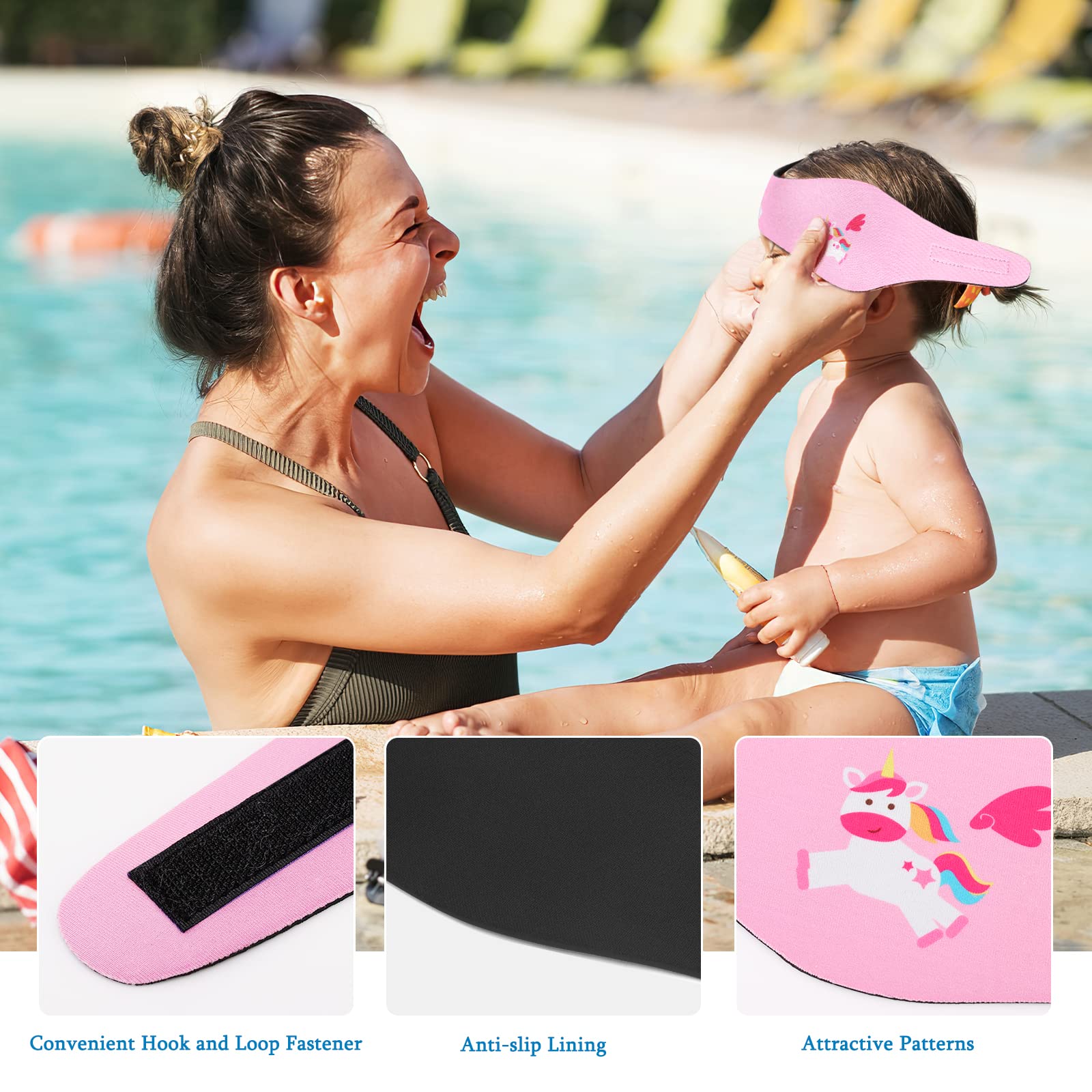 HeySplash Swimming Headband, Swimming Earplugs Kids Ear Plugs Ear Band Swimmer Ear Protection, Elastic Neoprene Ear Guard, Hair Guard for Kids, Adults, Keep Water Out, Hold Earplugs in, Medium, Pink - Image 7