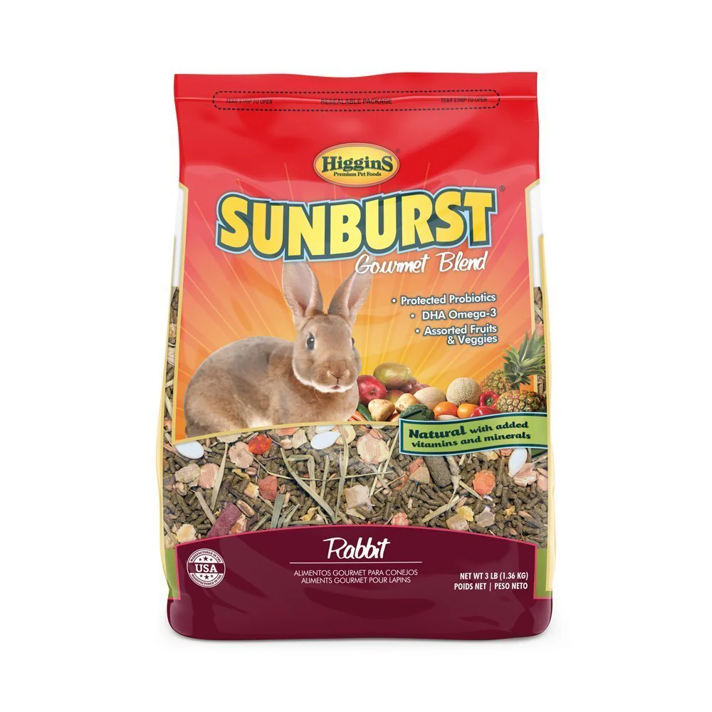 Higgins Sunburst Gourmet Food Mix for Rabbits Net WT 3LB (1.31KG)