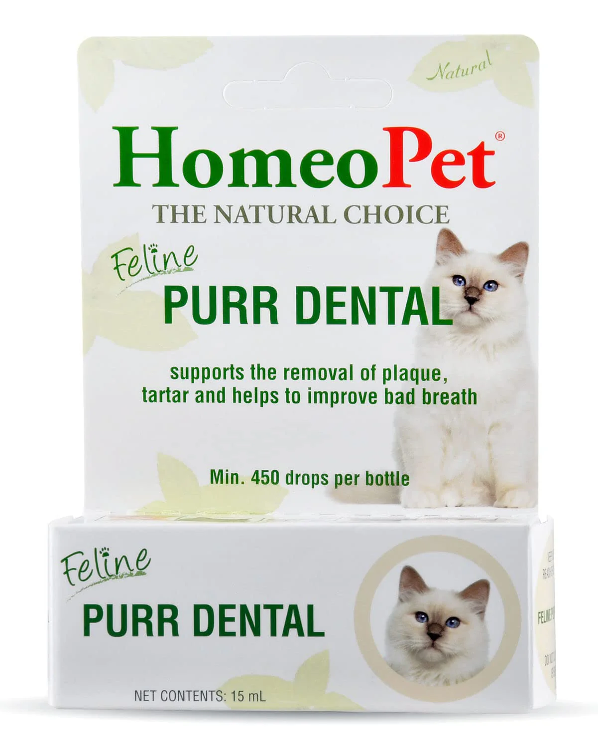 HomeoPet Feline Purr Dental, Safe and Natural Tooth and Dental Care for Cats, 15 Milliliters