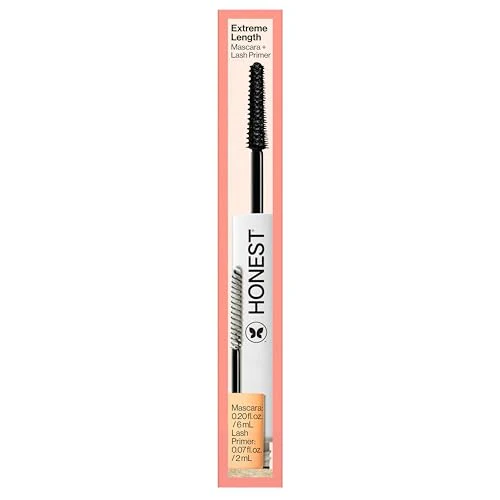 Honest Beauty 2-in-1 Extreme Length Clean Mascara, Lash Primer, Lengthening, Volumizing, Cruelty-Free, Safe for Sensitive Eyes, Black, .27 fl oz - Image 4