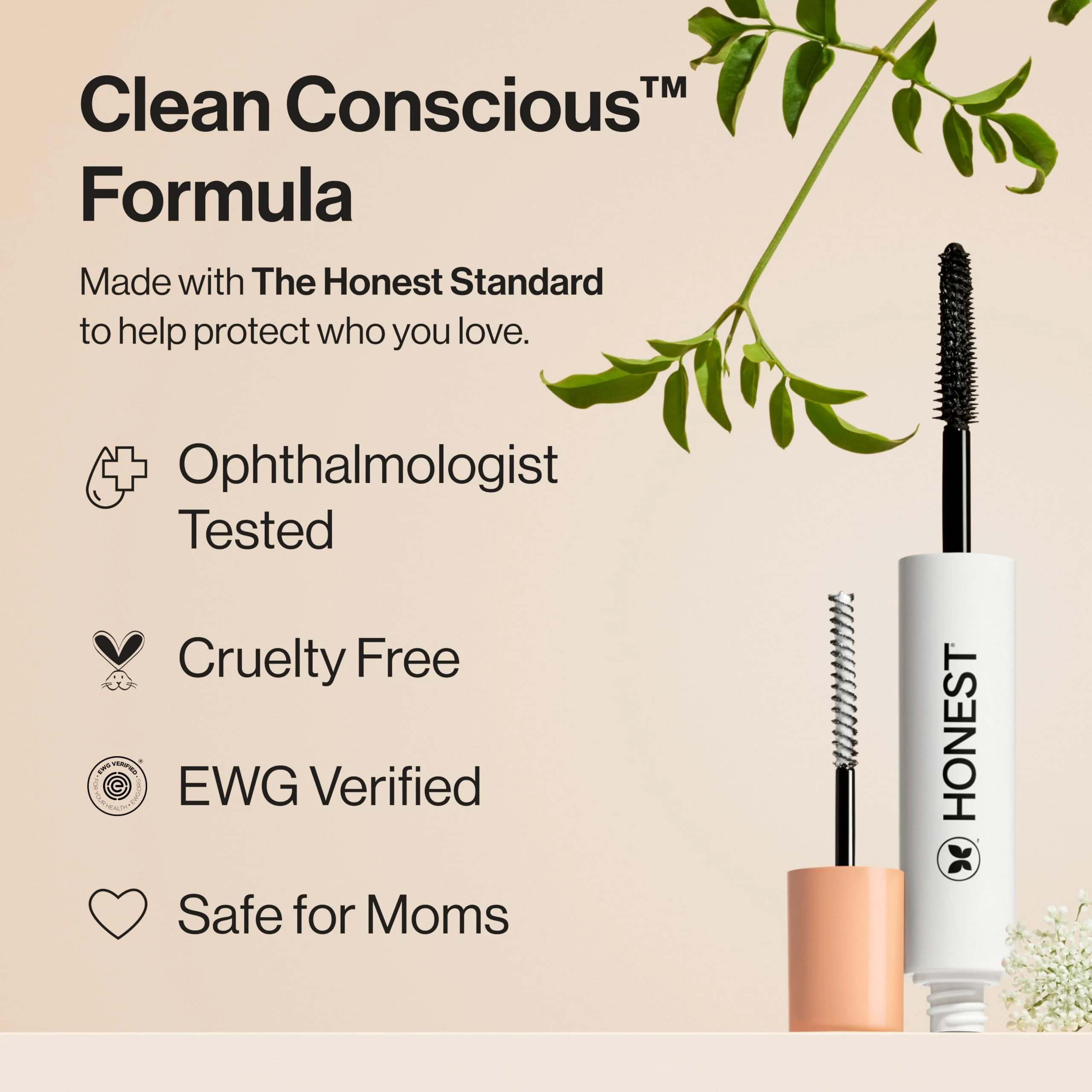 Honest Beauty 2-in-1 Extreme Length Clean Mascara, Lash Primer, Lengthening, Volumizing, Cruelty-Free, Safe for Sensitive Eyes, Black, .27 fl oz - Image 9