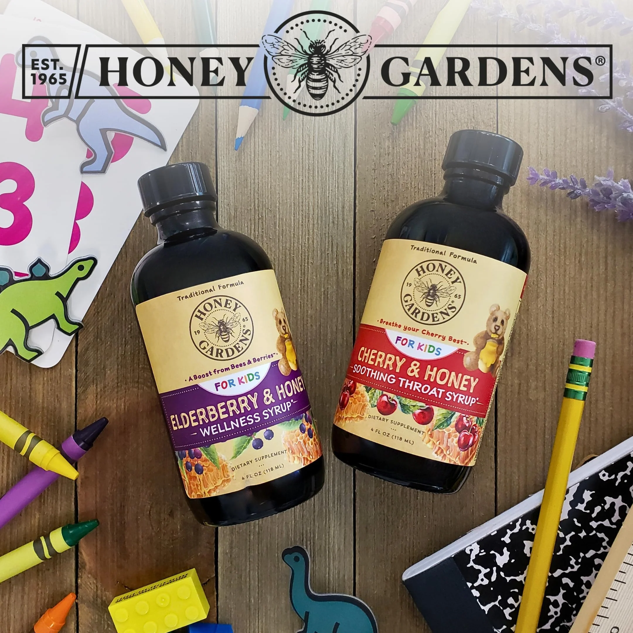 Honey Gardens Elderberry Syrup for Kids with Honey, Kids Elderberry Syrup, 6.4 mg of Elderberry Honey Syrup with Organic Raw Honey, Organic Echinacea Purpurea and Elderflower, 24 Servings, 4 FL. OZ. - Image 7