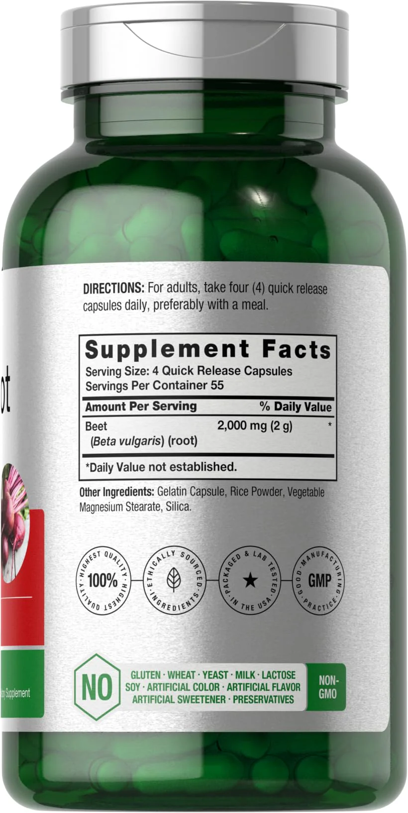 Horbäach Beet Root Powder Capsules | 220 Pills | Herbal Extract | Non-GMO, Gluten Free Supplement - Image 8