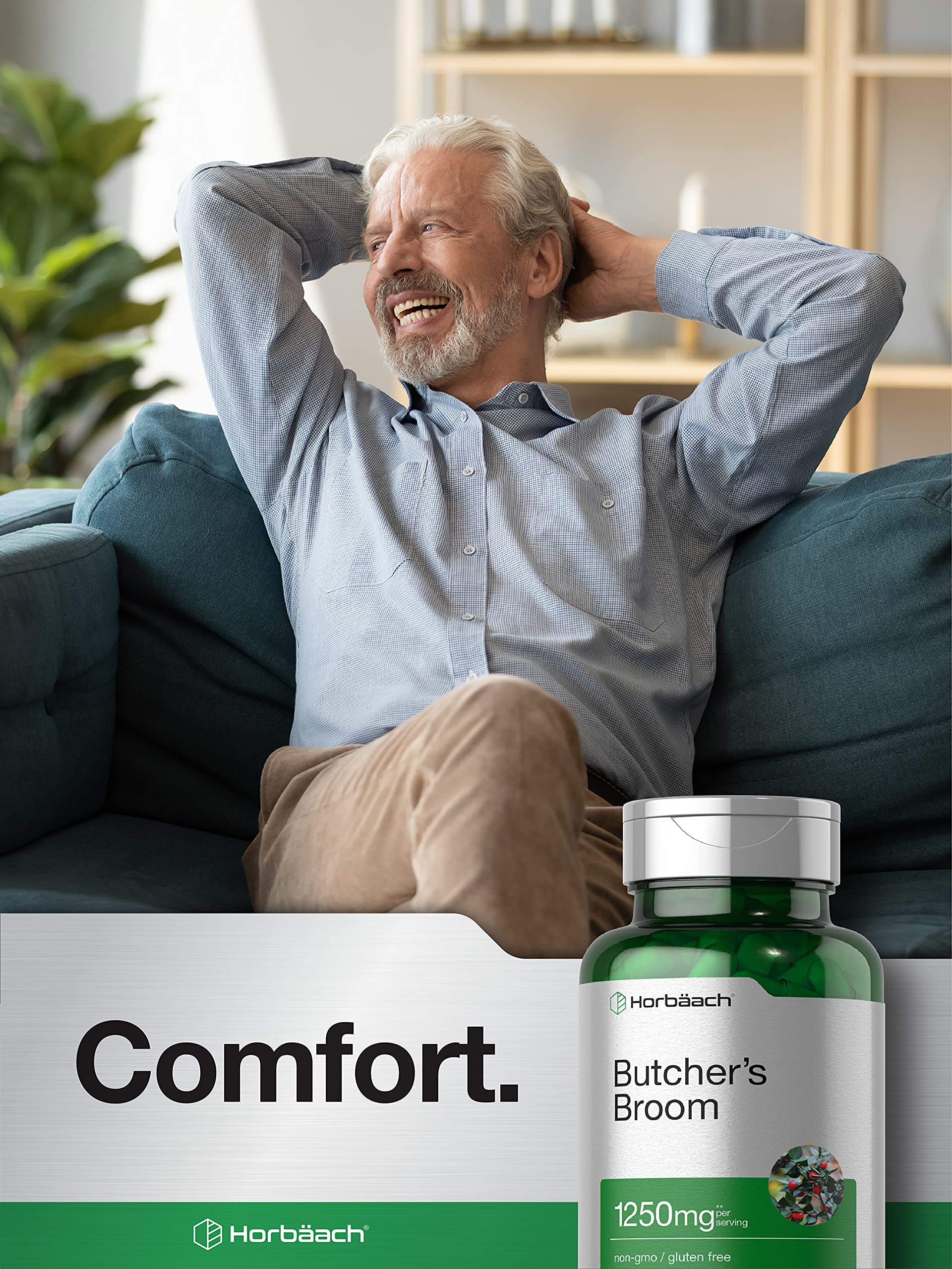 Horbaach Butchers Broom Capsules | 120 Count | Non-GMO, Gluten Free | Traditional Herb Root Extract Supplement - Image 3