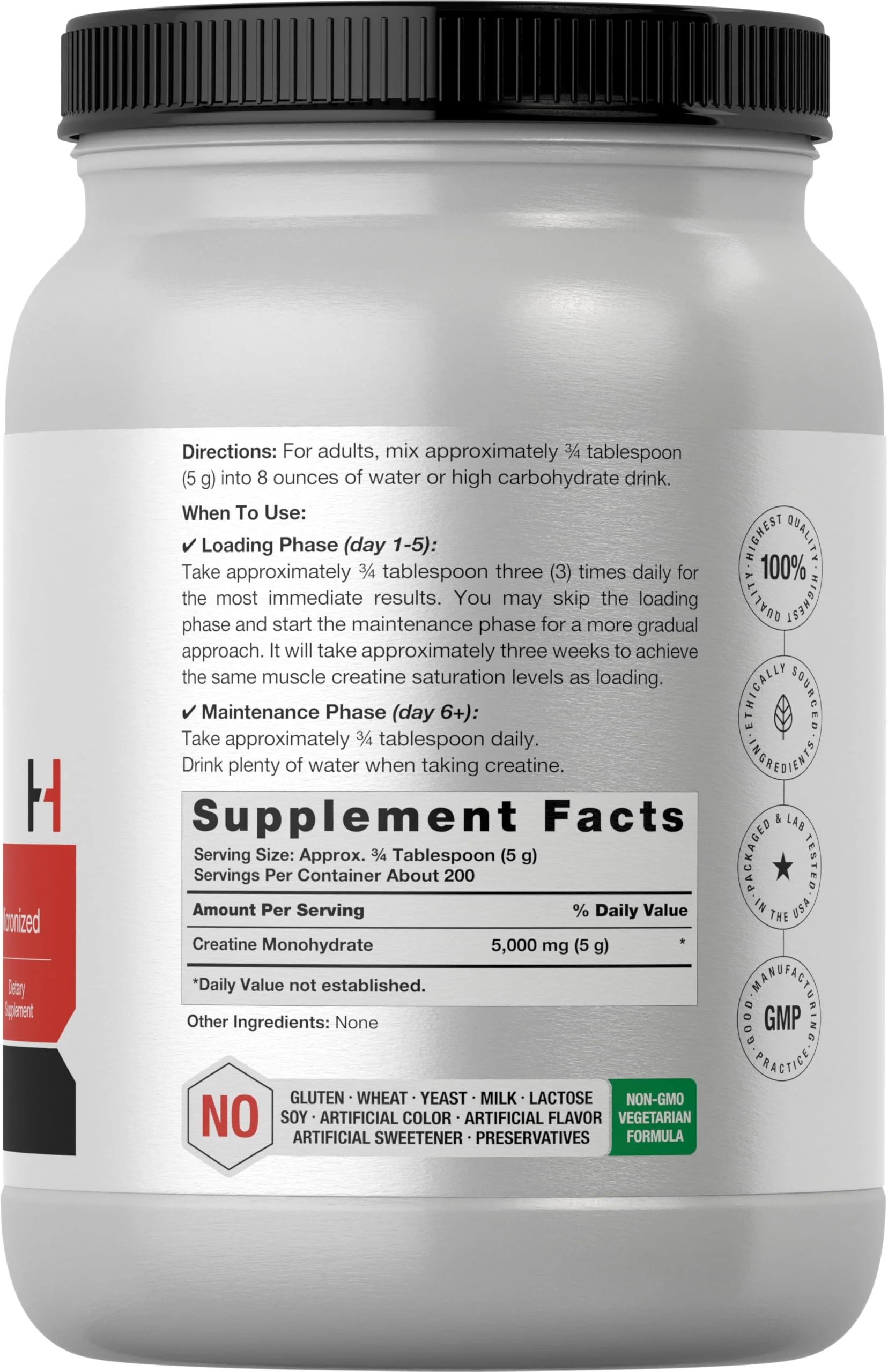 Horbäach Creatine Monohydrate Powder | 2.2lbs (35.2 oz) | Micronized and Unflavored | Vegetarian, Non-GMO, and Gluten Free Supplement - Image 7