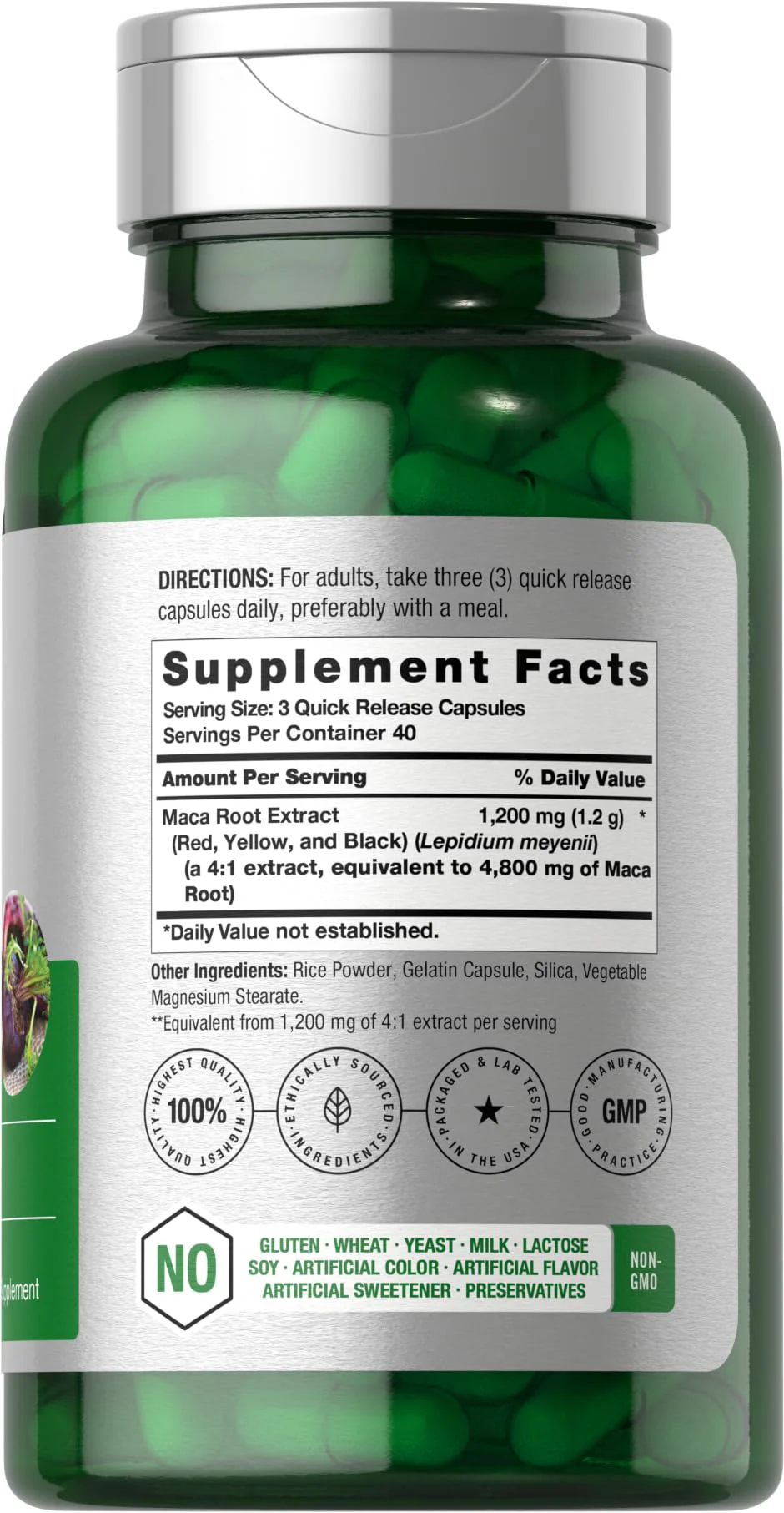 Horbäach Maca Root Capsules for Men and Women | 120 Pills | High Potency Extract | Non-GMO and Gluten Free Formula - Image 8