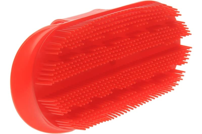 Horse Grooming Curry Comb Red Color Plastic with Adjustable Strap - Image 2