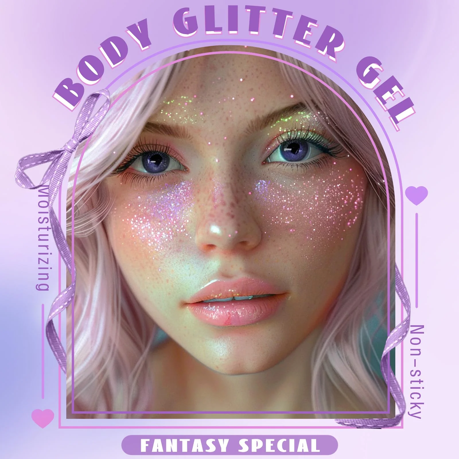 HOSAILY Roll-on Holographic Body Glitter Gel for Face Hair, Chameleon Color Changing Glitter Gel Under Light, Chunky Mermaid Sequins Festival Party Rave Accessories Shimmer Makeup (Sparkling Pink) - Image 7