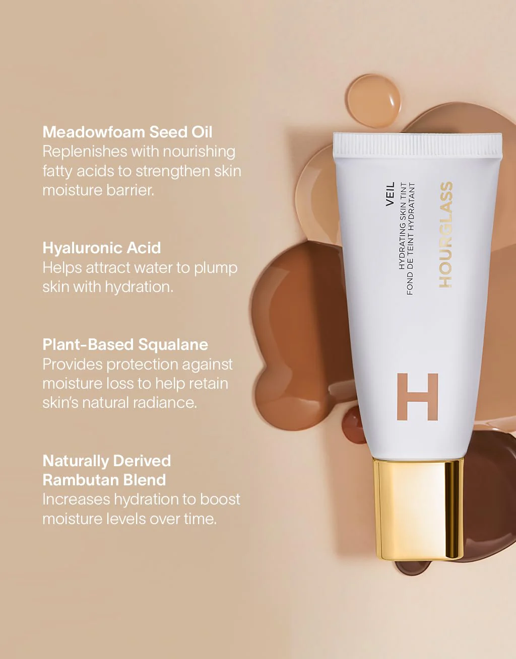 Hourglass Veil Hydrating Skin Tint, Dewy Tinted Moisturizer, Makeup and Skincare Benefits, Lightweight, Buildable Coverage, Vegan, Cruelty-Free Hourglass Skin Tint for Radiant, Natural Glow - Image 3