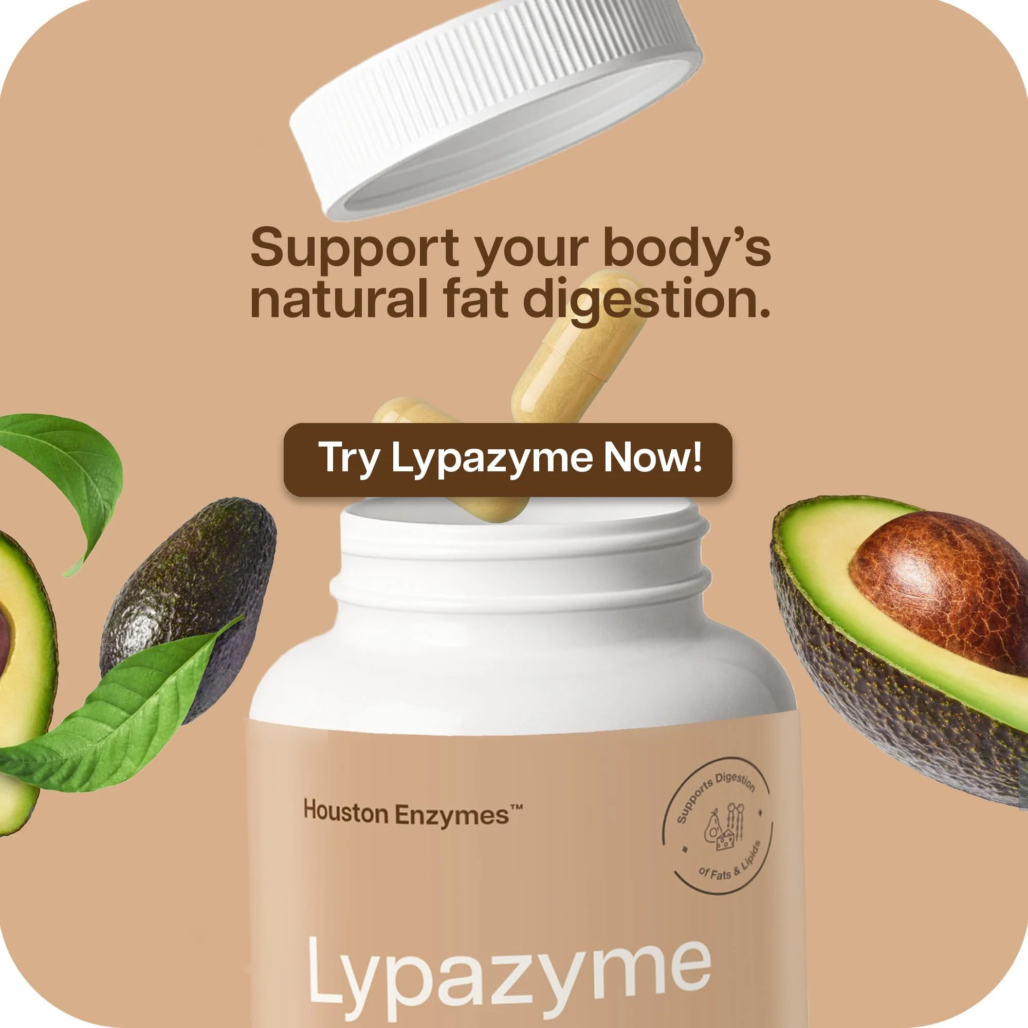 Houston Enzymes – Lypazyme Lipase Digestive Enzymes for Women and Men –120 Capsules – 3 Enzyme Blend for Complete Breakdown of Triglyceride Fats, Enzyme for Digestion of High-Fat Meals & Fish Oil - Image 3