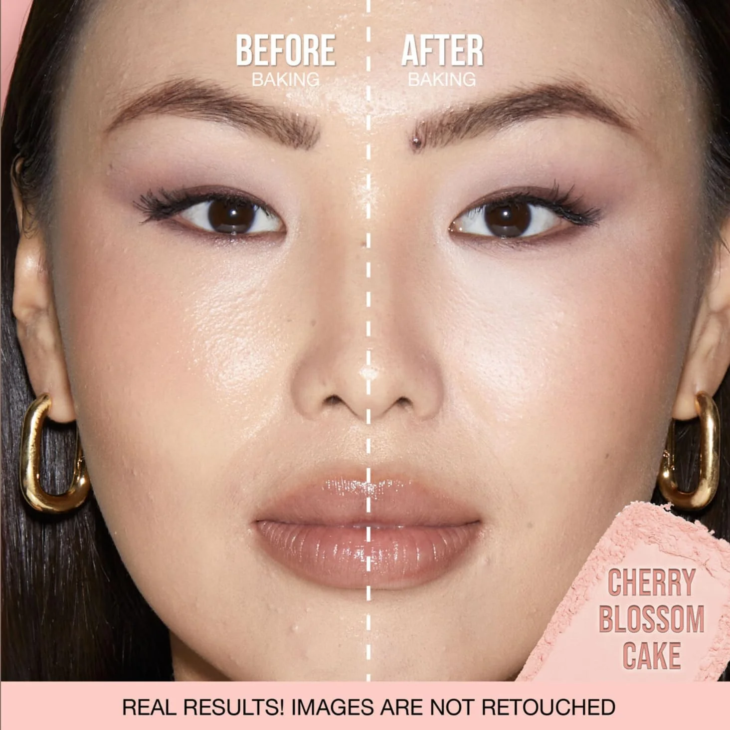 Huda Beauty Mini Easy Bake Loose Baking & Setting Powder - Cherry Blossom Cake (fair to medium with true pink undertones) 0.21 oz / 6 g - Image 9
