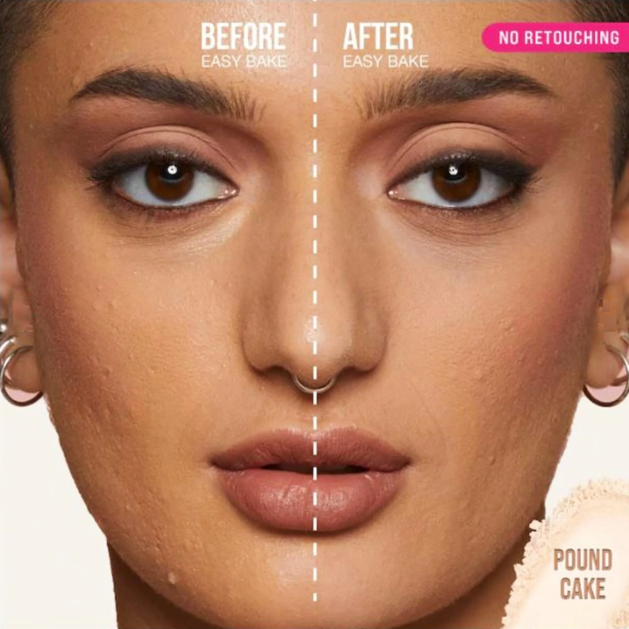 Huda Easy Bake Fragrance Free Loose Baking & Setting Powder - Pound Cake (Fair, Light, Medium, and Tan Skin Tones) - 0.71 oz / 20 g - Image 2
