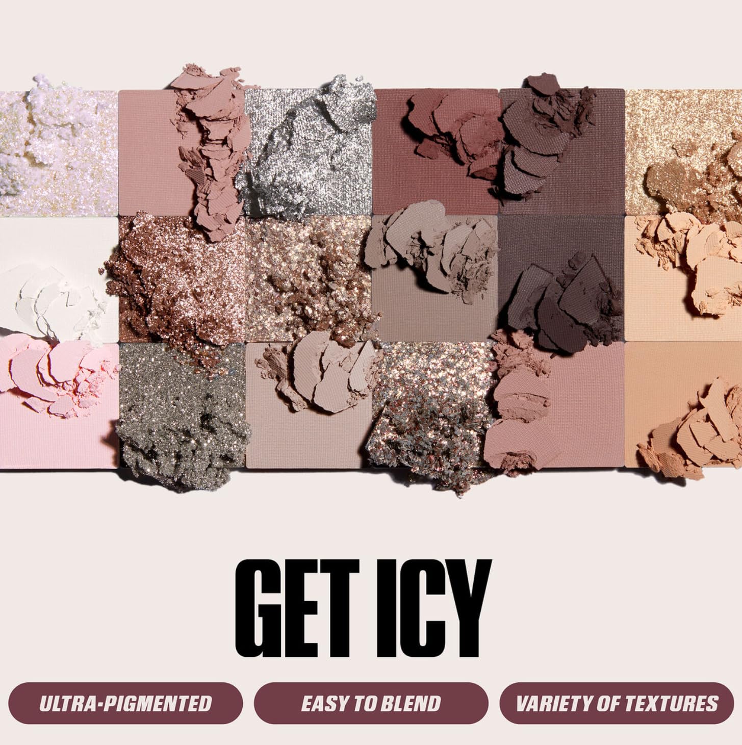 Huda Limited Edition Icy Nude Eyeshadow Palette - 0.56 oz / 16.1 g - 18 SHADES - Image 7