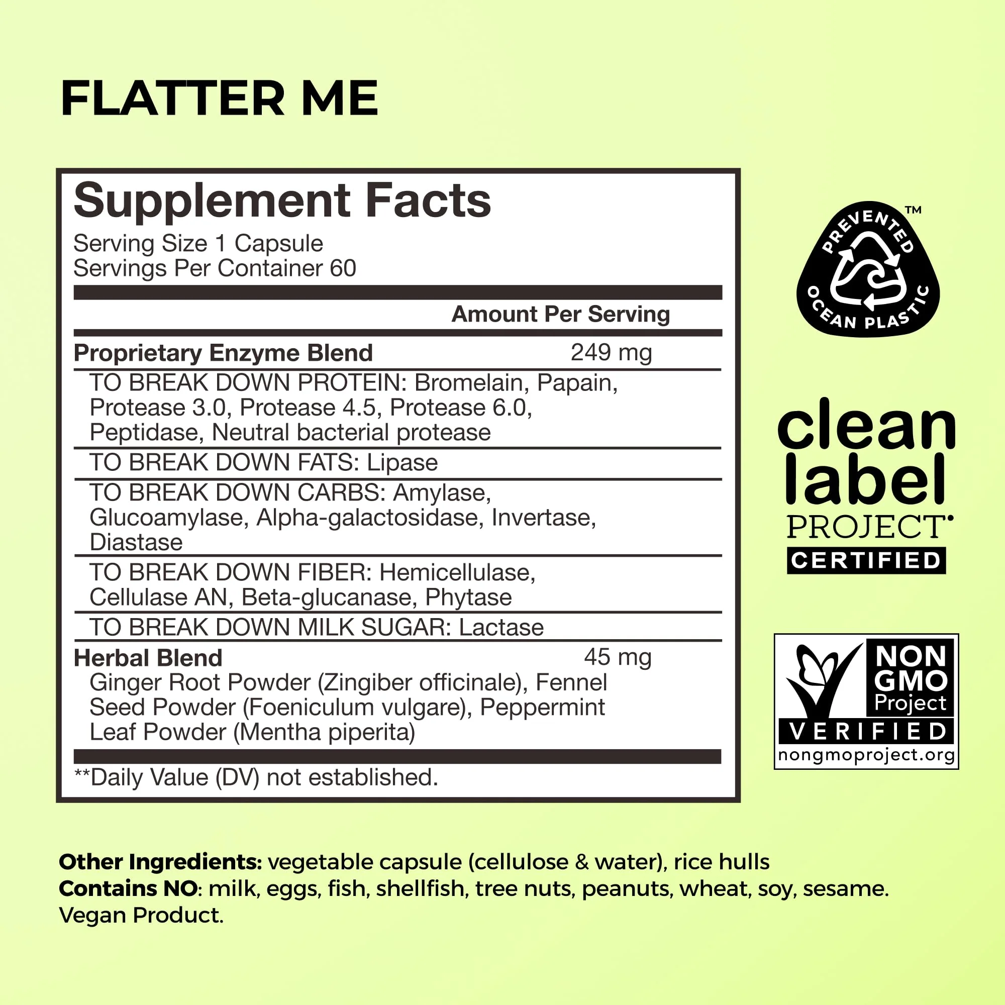 HUM Flatter Me Digestive Enzymes for Women & Men, Digestive Health Bloating Supplement with Ginger & Peppermint Leaf, Fast Acting Anti Bloat Pills Multi Enzyme for Debloating, Vegan, 60 Capsules - Image 10