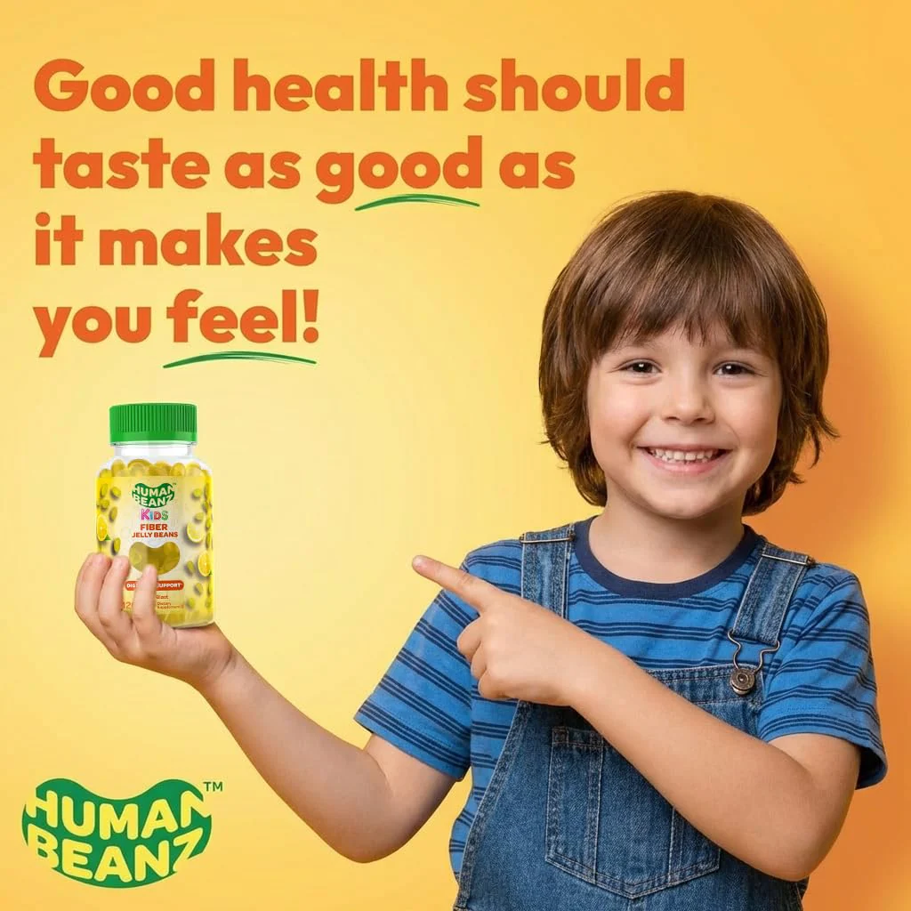 Human Beanz Fiber Jelly Bean Gummies for Kids, Fiber Supplements for Digestive Health, Vegetarian Fiber Gummy 120 Jellybeans - Image 6