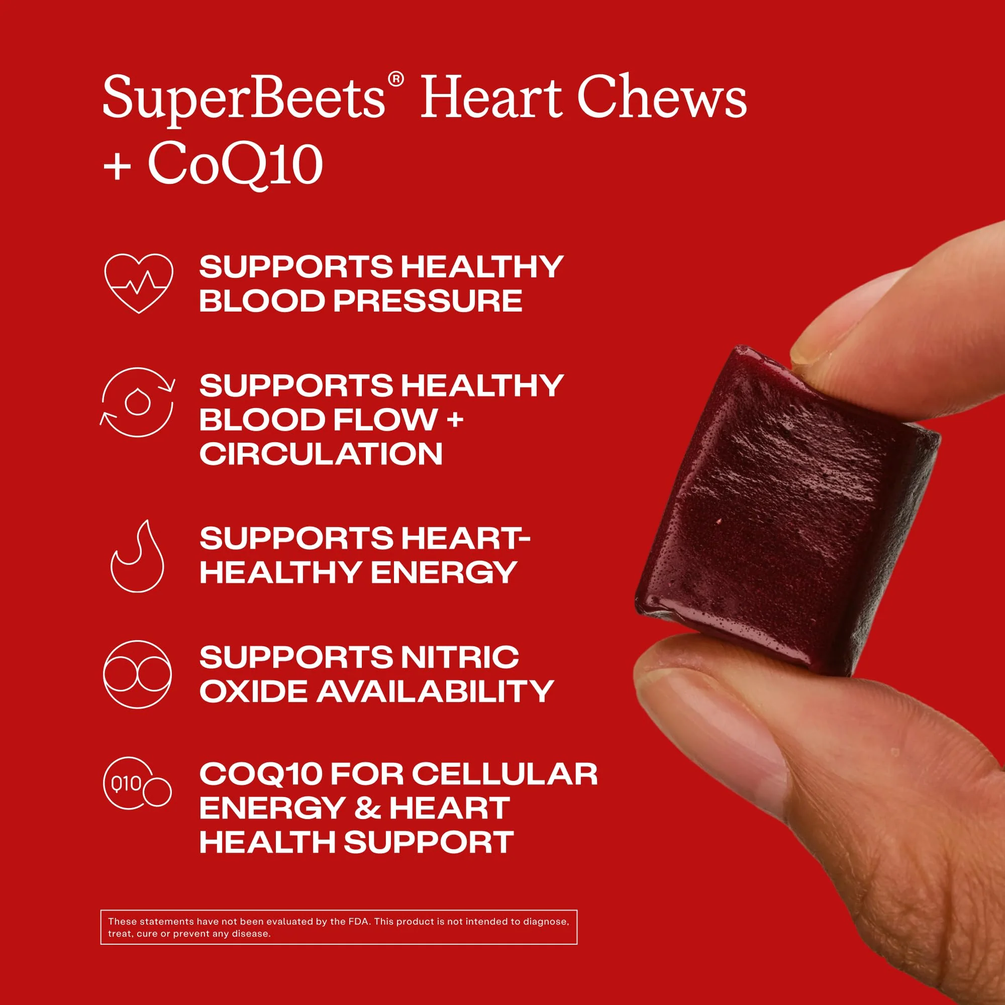 Humann SuperBeets Heart Chews + CoQ10-100mg of CoQ10 Plus Beetroot & Grape Seed Extract, Blood Pressure, Cellular Energy & Heart Health Support, 60 Count - Image 8