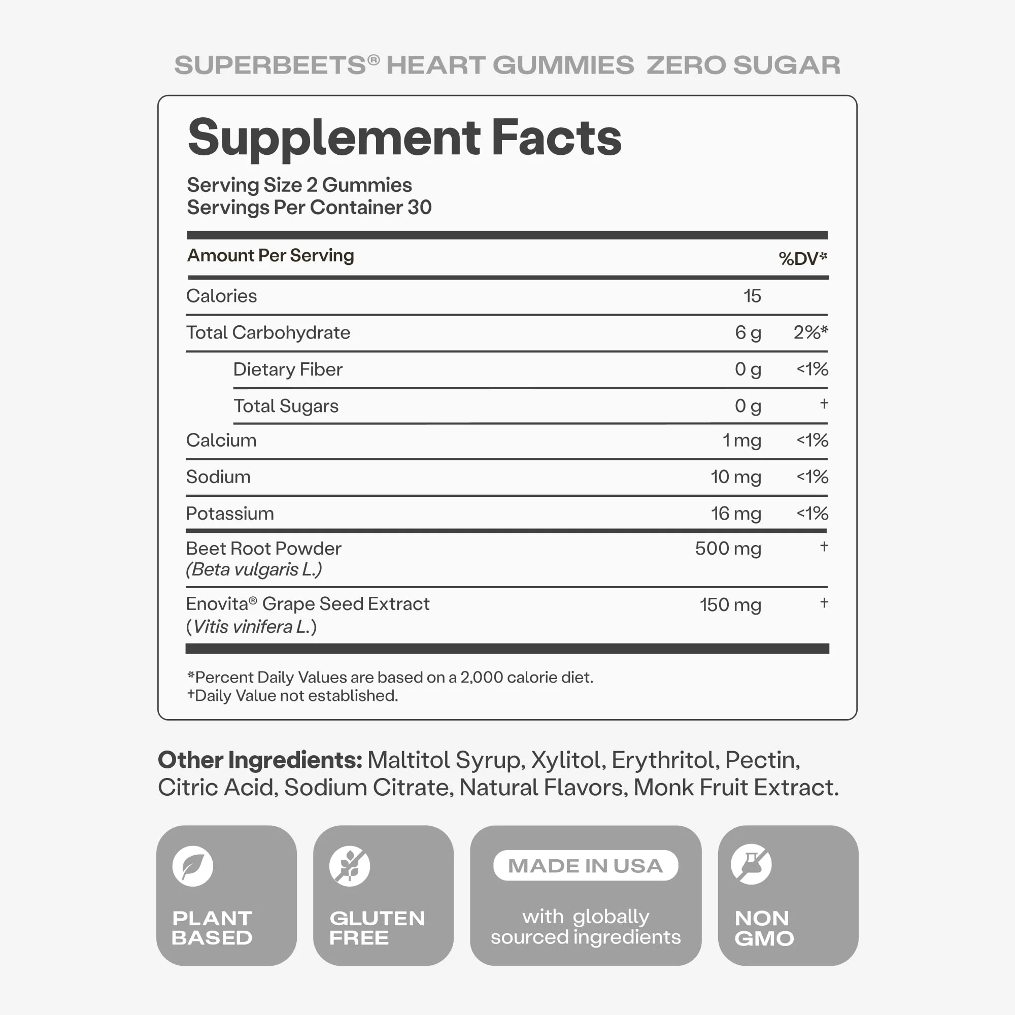 Humann SuperBeets Heart Gummies Zero Sugar - Beet Gummy with Energy Support, Grape Seed Extract & Beetroot Powder - 60 Count - Image 2