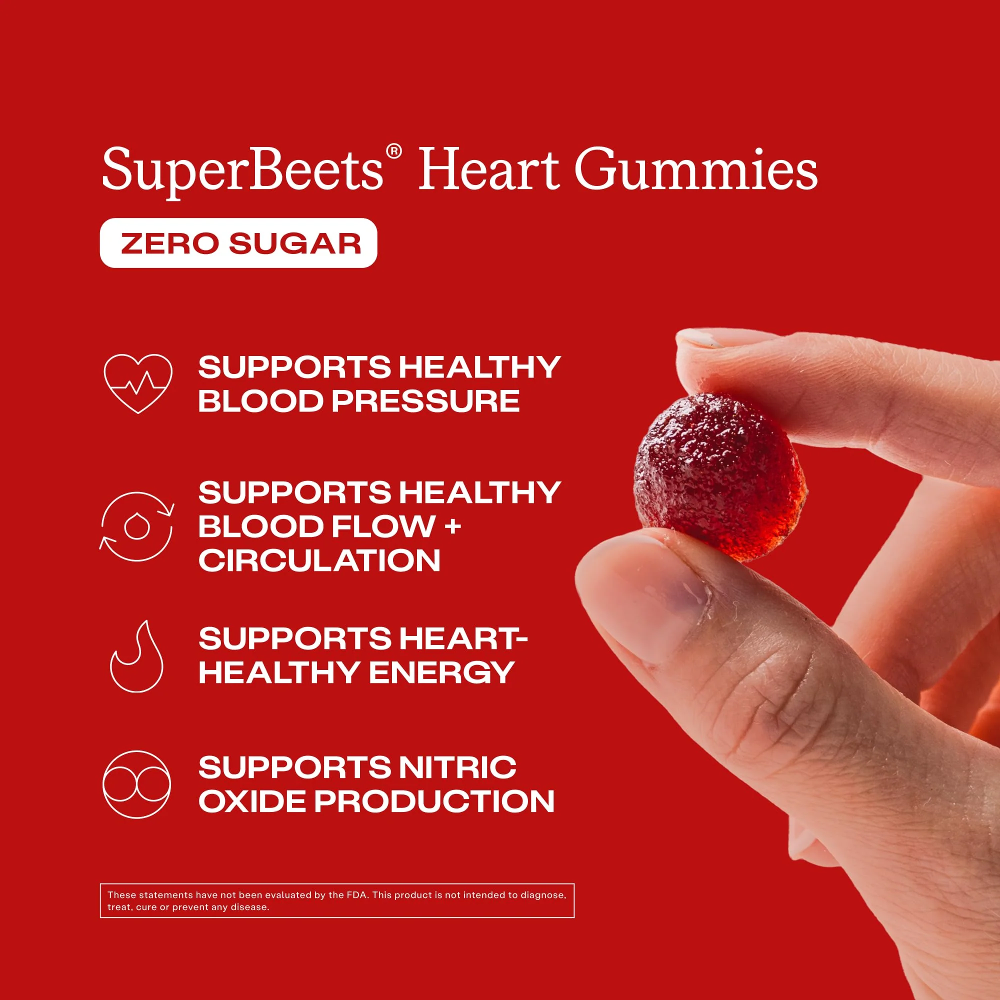 Humann SuperBeets Heart Gummies Zero Sugar - Beet Gummy with Energy Support, Grape Seed Extract & Beetroot Powder - 60 Count - Image 7