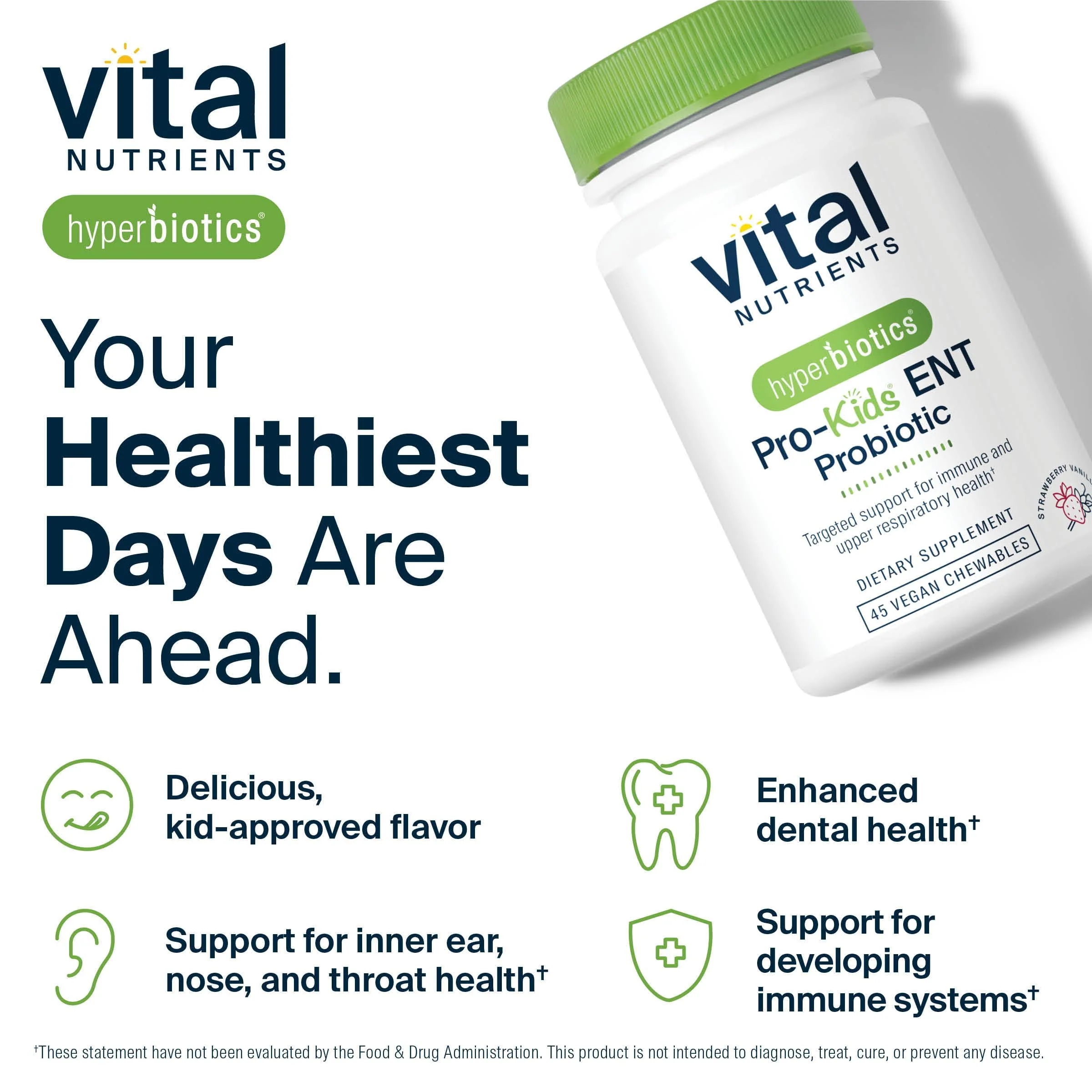 Hyperbiotics Vital Nutrients Pro Kids Probiotic | Allergen-Free Toddler Probiotics for Kids | Targeted Immune, Gut, and Digestive Health | Sugar-Free Orange Flavor | 60 Chewable Tablets - Image 7