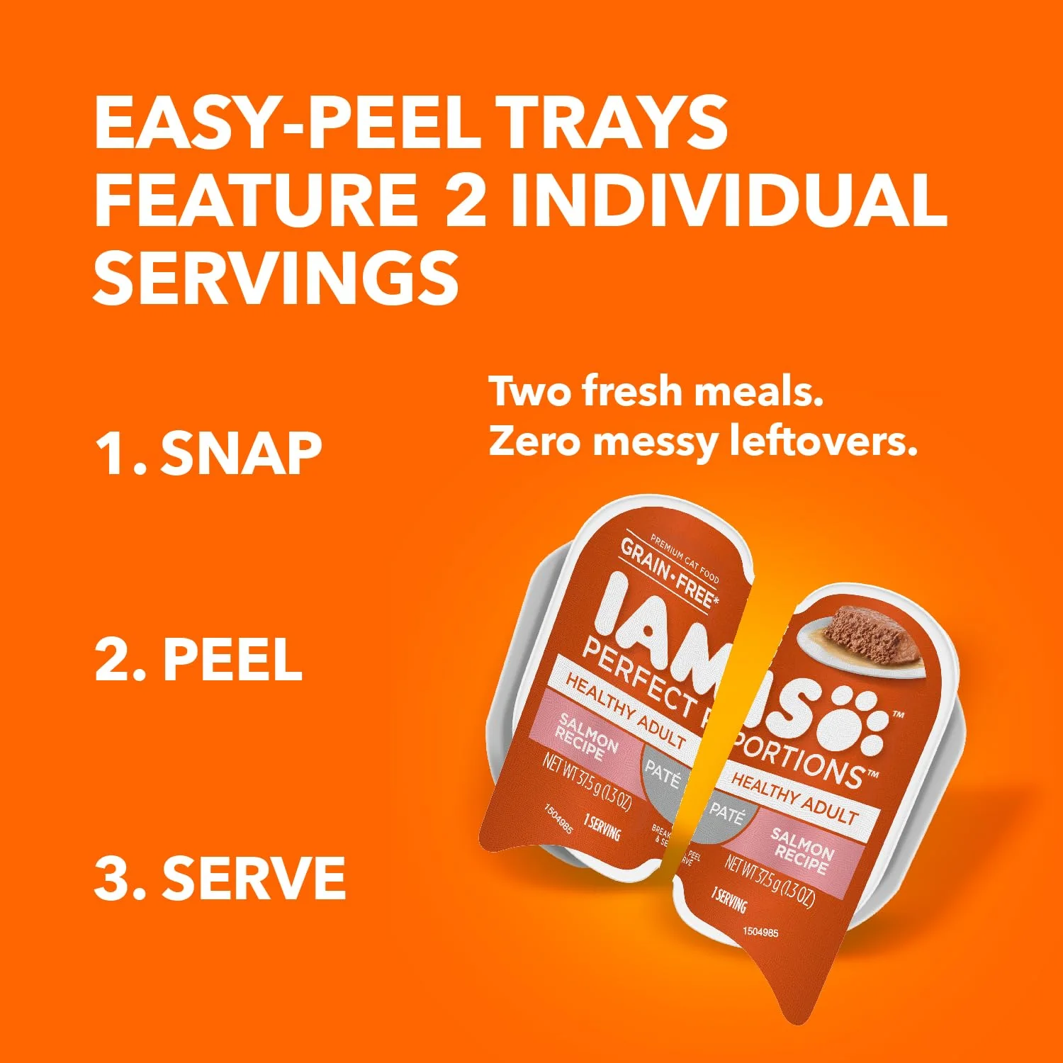 IAMS Perfect Portions Sensitive Digestion & Skin Wet Cat Food Pate, Adult Grain Free Pate, Turkey Recipes, (24) 2.6 oz. Twin-Pack Trays - Image 5
