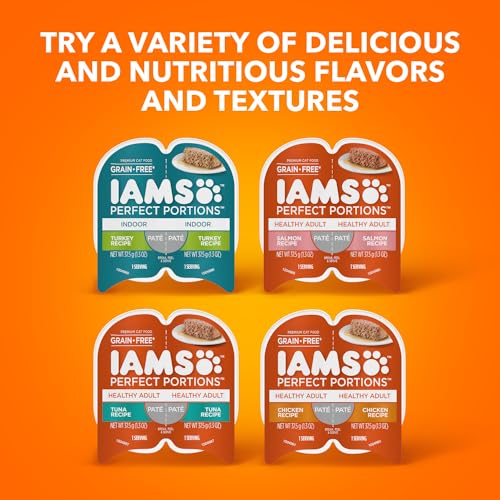 IAMS Perfect Portions Sensitive Digestion & Skin Wet Cat Food Pate, Healthy Adult Grain Free Pate, Chicken Recipe, 2.6 oz. (24 Twin Packs) - Image 2