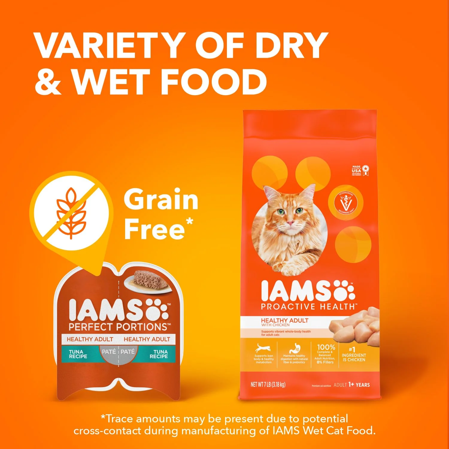 IAMS Perfect Portions Sensitive Digestion & Skin Wet Cat Food Pate, Healthy Adult Grain Free Pate, Chicken Recipe, 2.6 oz. (24 Twin Packs) - Image 3