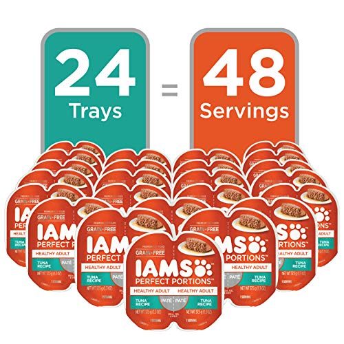 IAMS Perfect Portions Sensitive Digestion & Skin Wet Cat Food Pate, Healthy Adult Grain Free Pate, Tuna Recipe, 2.6 Oz. (24 Twin Packs) - Image 10