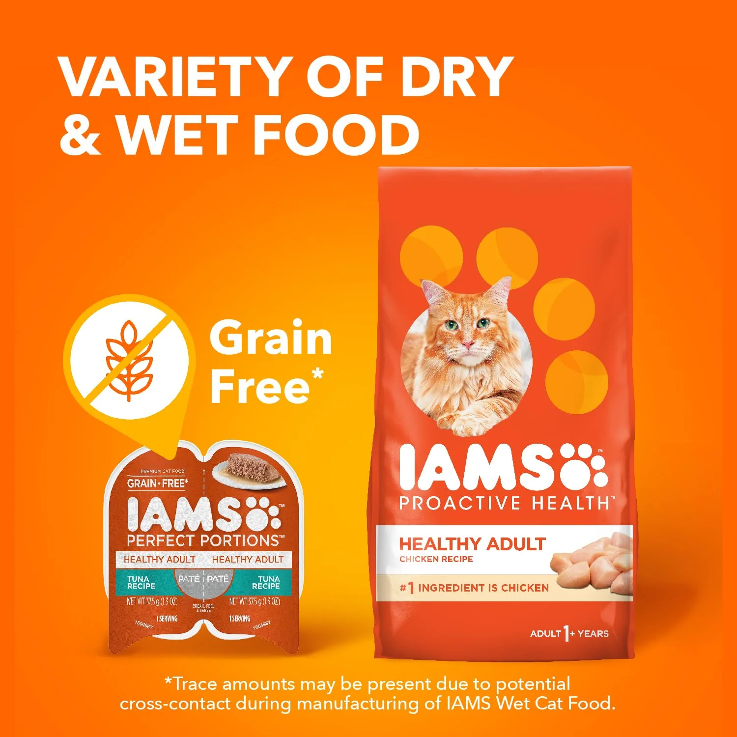 IAMS Perfect Portions Sensitive Digestion & Skin Wet Cat Food Pate, Healthy Adult Grain Free Pate, Tuna Recipe, 2.6 Oz. (24 Twin Packs) - Image 3