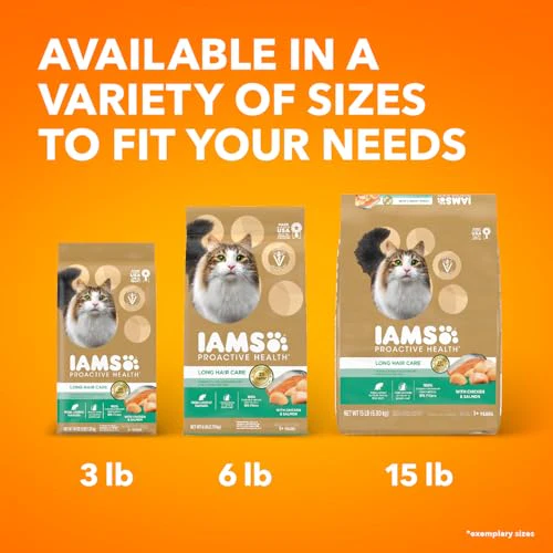 IAMS Proactive Health Long Hair Care Dry Cat Food, Adult Cat Food Dry Recipe with Real Chicken, 6 lb. Bag - Image 2