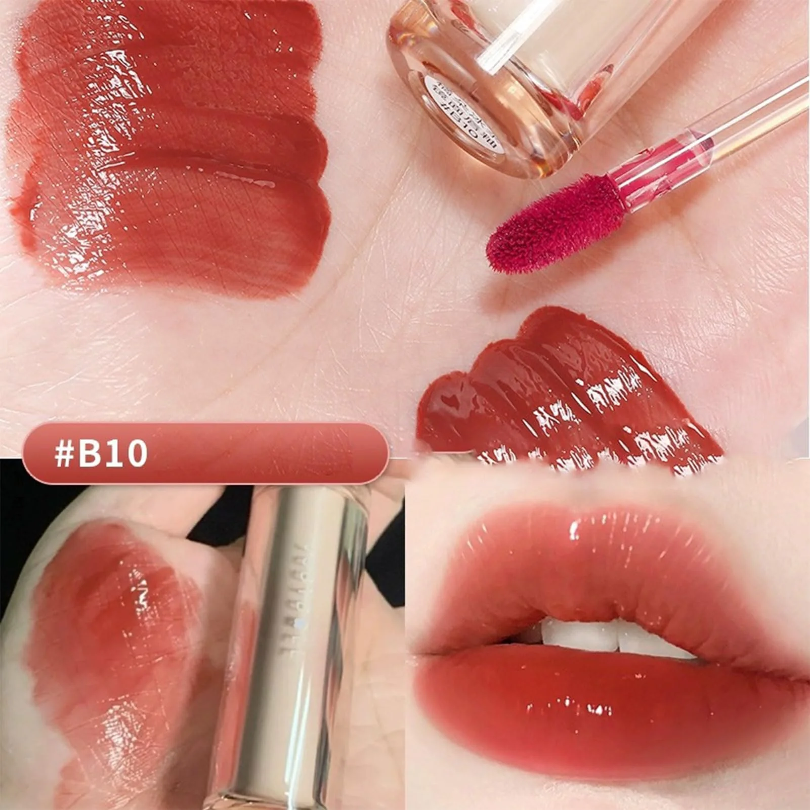 Ice Watery Lip Gloss, Mirror Tea Jelly Light Lip Glaze, Moisturizing Nonstick Liquid Lipstick (#N03 Guava) - Image 2