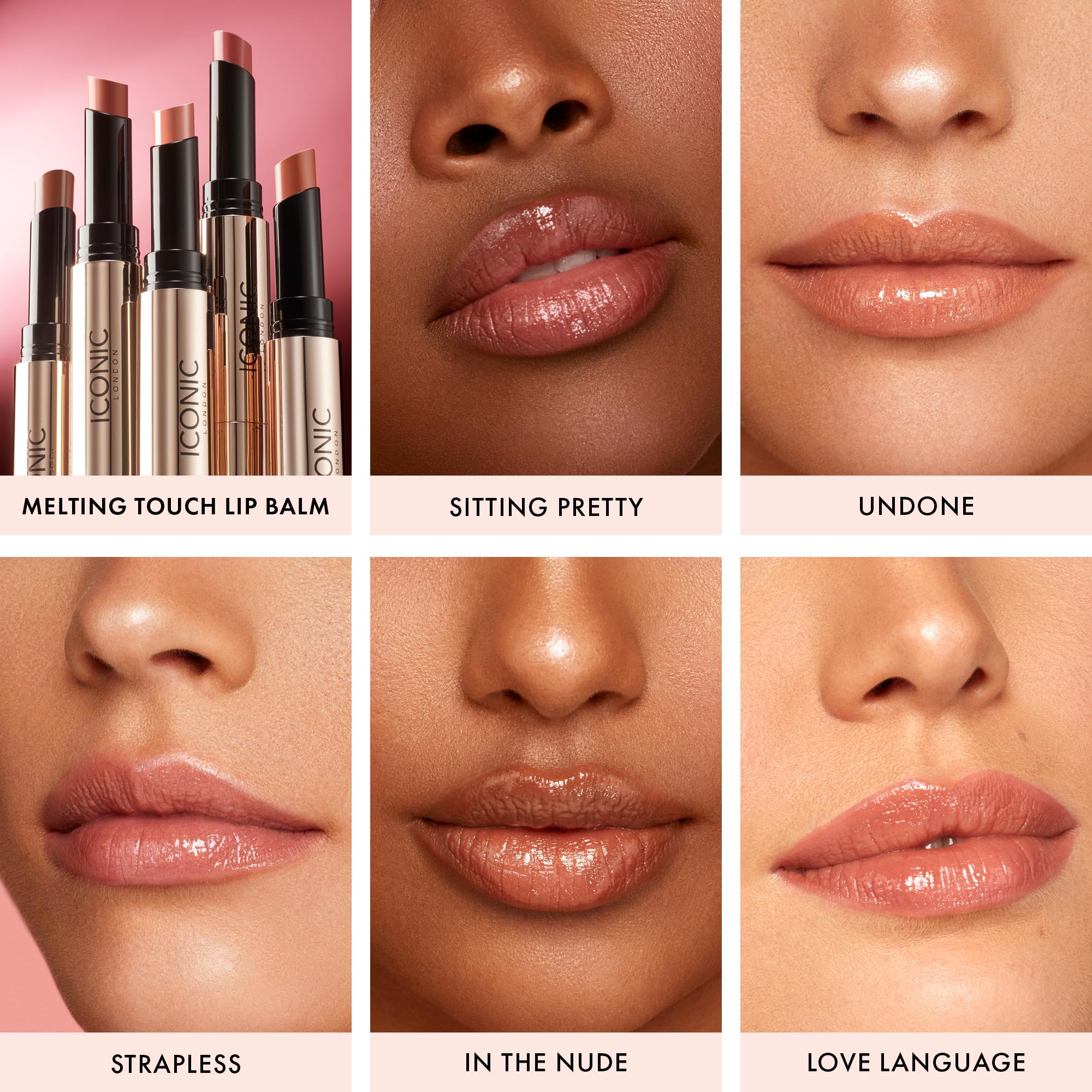 ICONIC LONDON Melting Touch Lip Balm | Hydrating Lip Balm, Non Sticky, Sheer Wash of Colour, Cruelty Free, Vegan Makeup (Strapless) 0.10 Fl oz - Image 3
