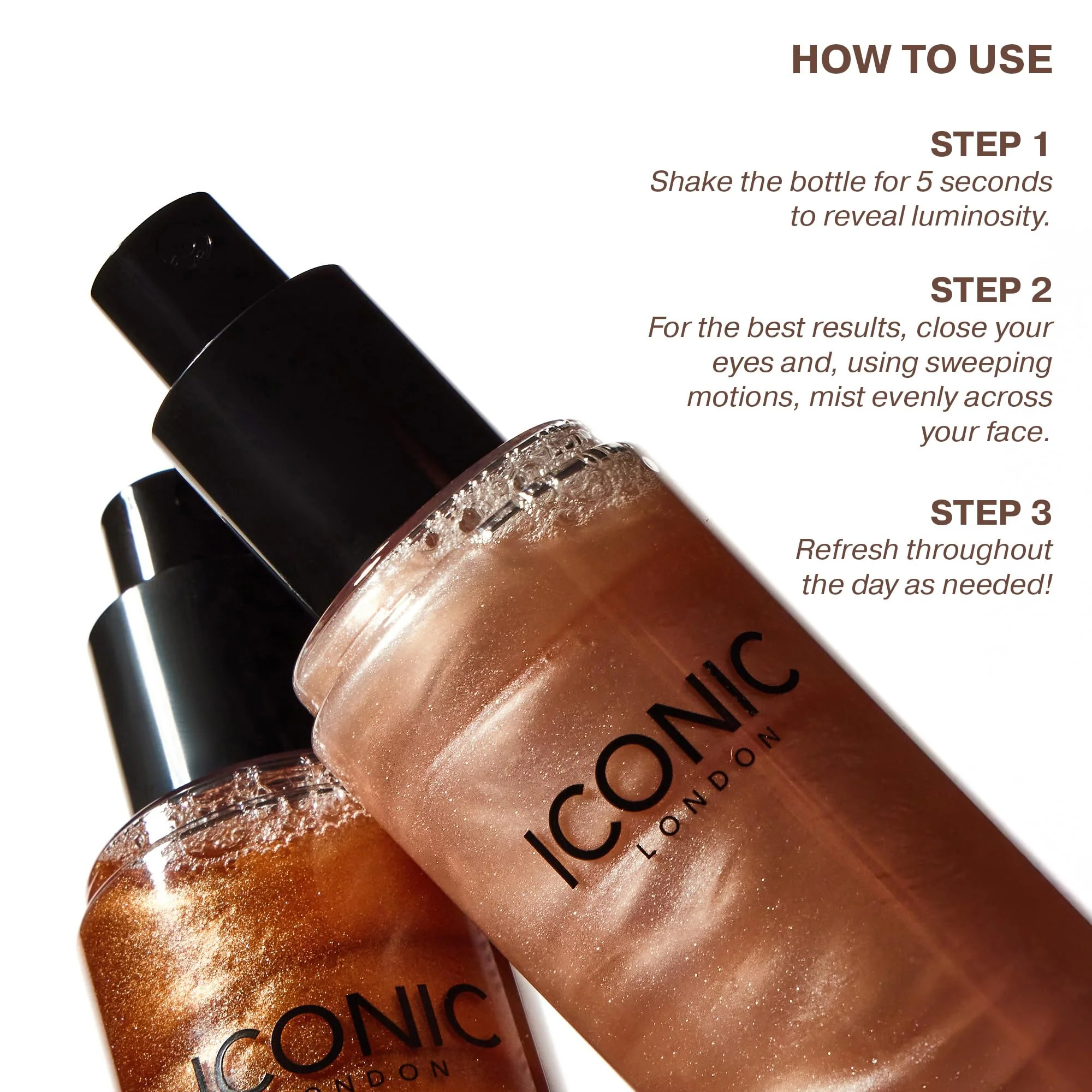 ICONIC LONDON Prep-Set-Glow | Hydrating + Setting + Glowing Spray, 3-in-1 Formula for a Dewy, Radiant Finish, Cruelty-Free, Vegan Makeup, 4.22 Fl oz - Image 5
