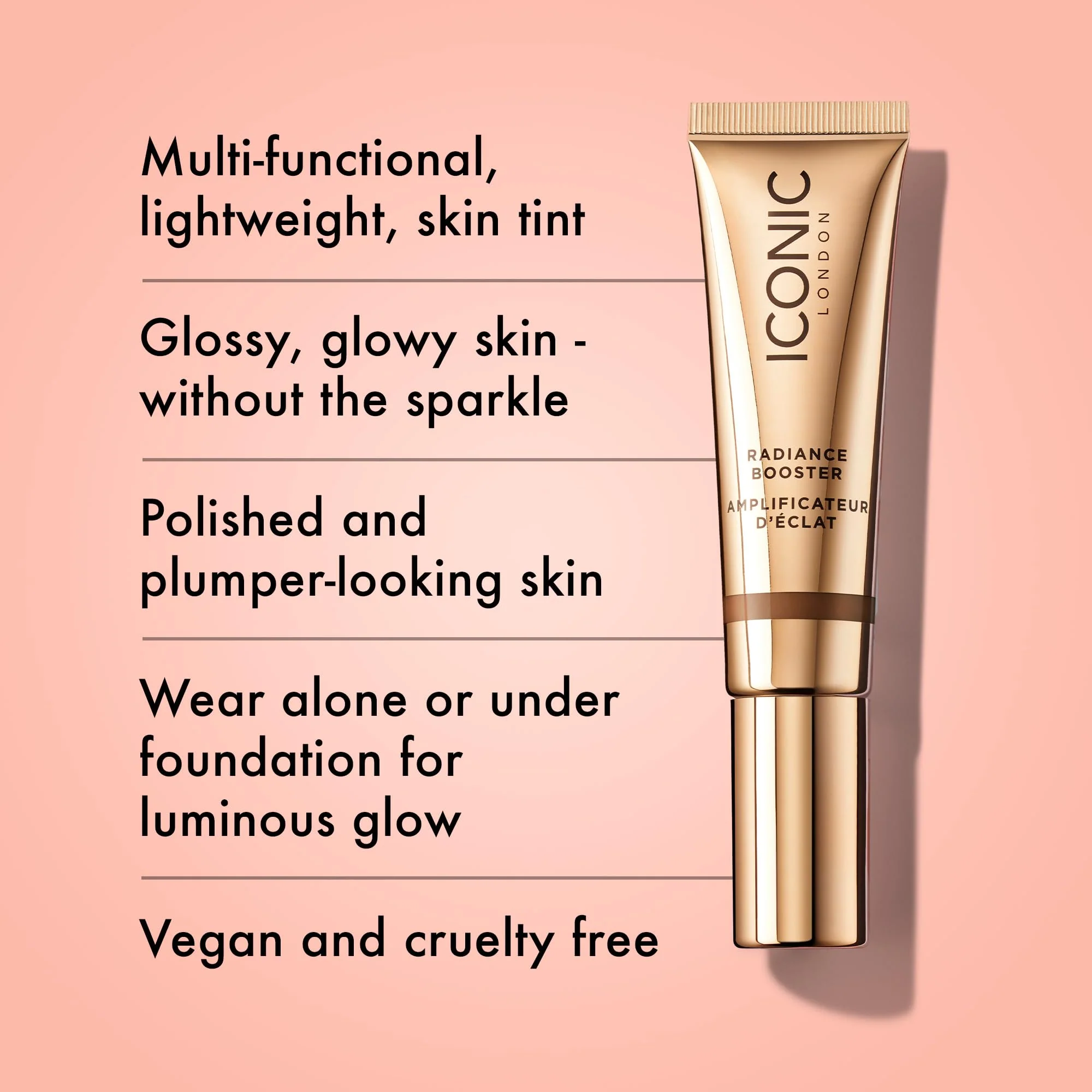 ICONIC LONDON Radiance Booster | Liquid Radiance Lightweight Skin Tint for a Glowy Makeup Look, Cruelty Free, Vegan Makeup (Deep Glow) 1.01 Fl oz - Image 6