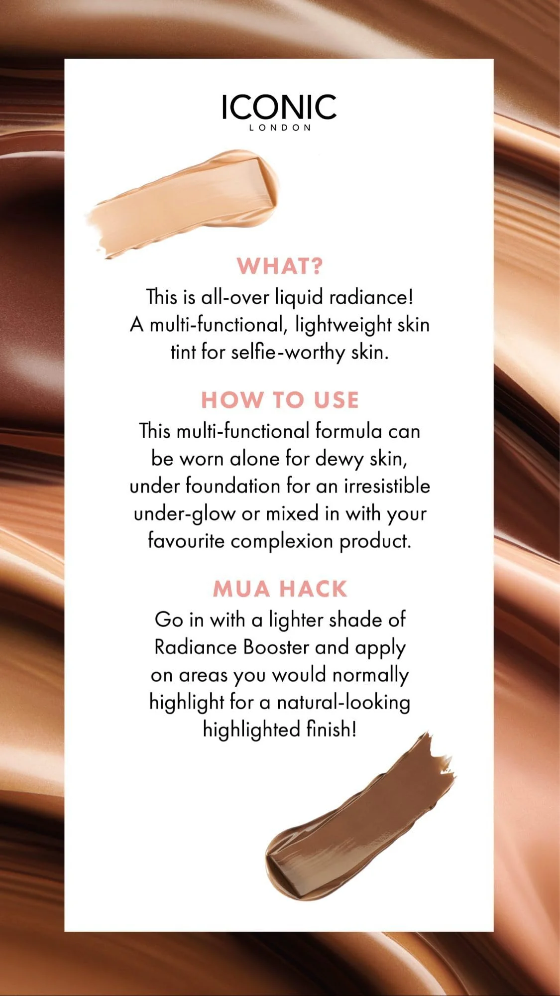 ICONIC LONDON Radiance Booster | Liquid Radiance Lightweight Skin Tint for a Glowy Makeup Look, Cruelty Free, Vegan Makeup (Sand Glow) 30 mL/ 1.01 Fl Oz - Image 5