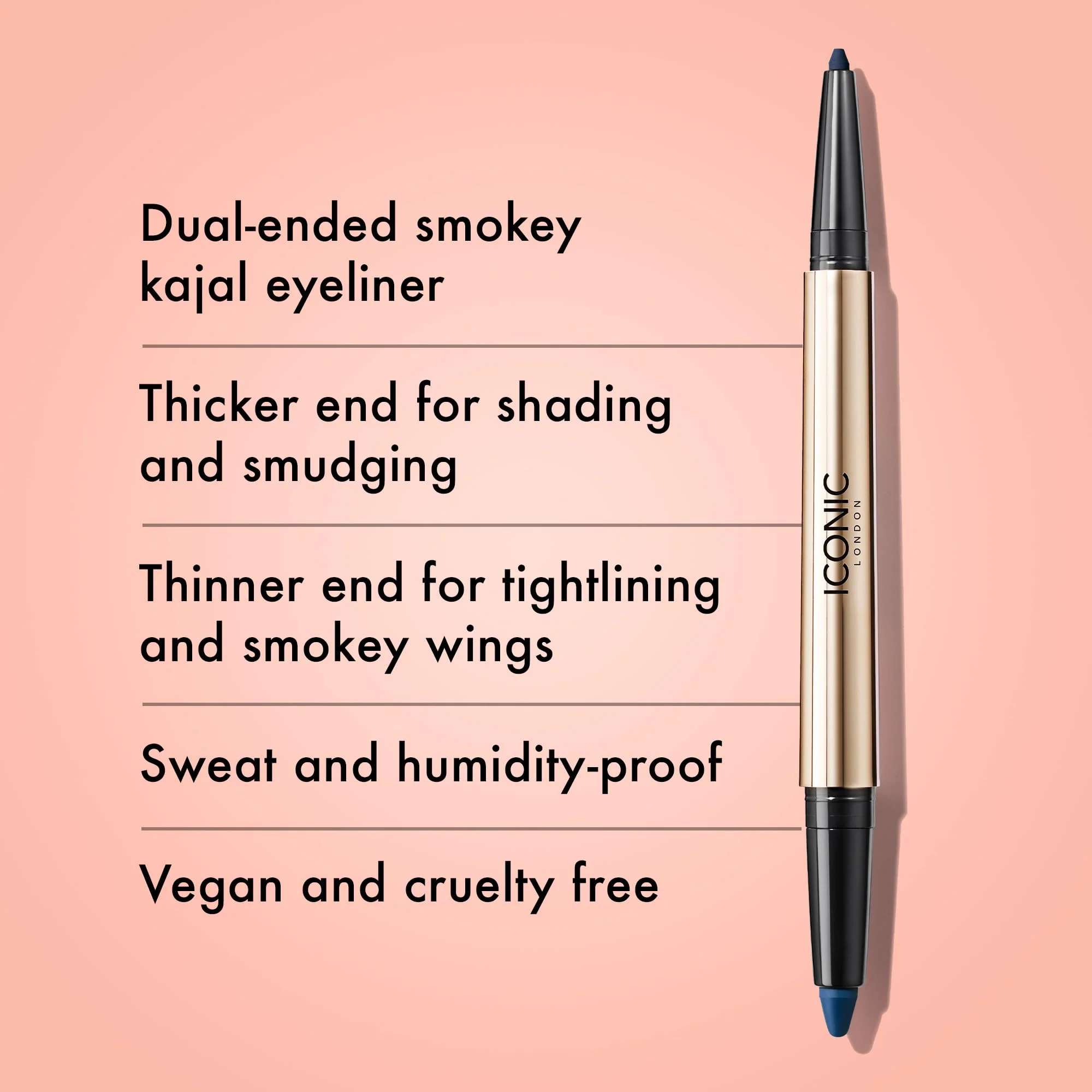 ICONIC LONDON Smokey Eye Duo Eyeliner | Creamy, Easy to Blend 2-in-1 Eyeliner Crayon, Water Resistant, Cruelty Free, Vegan Makeup (Electric Blue) 0.027 oz - Image 7