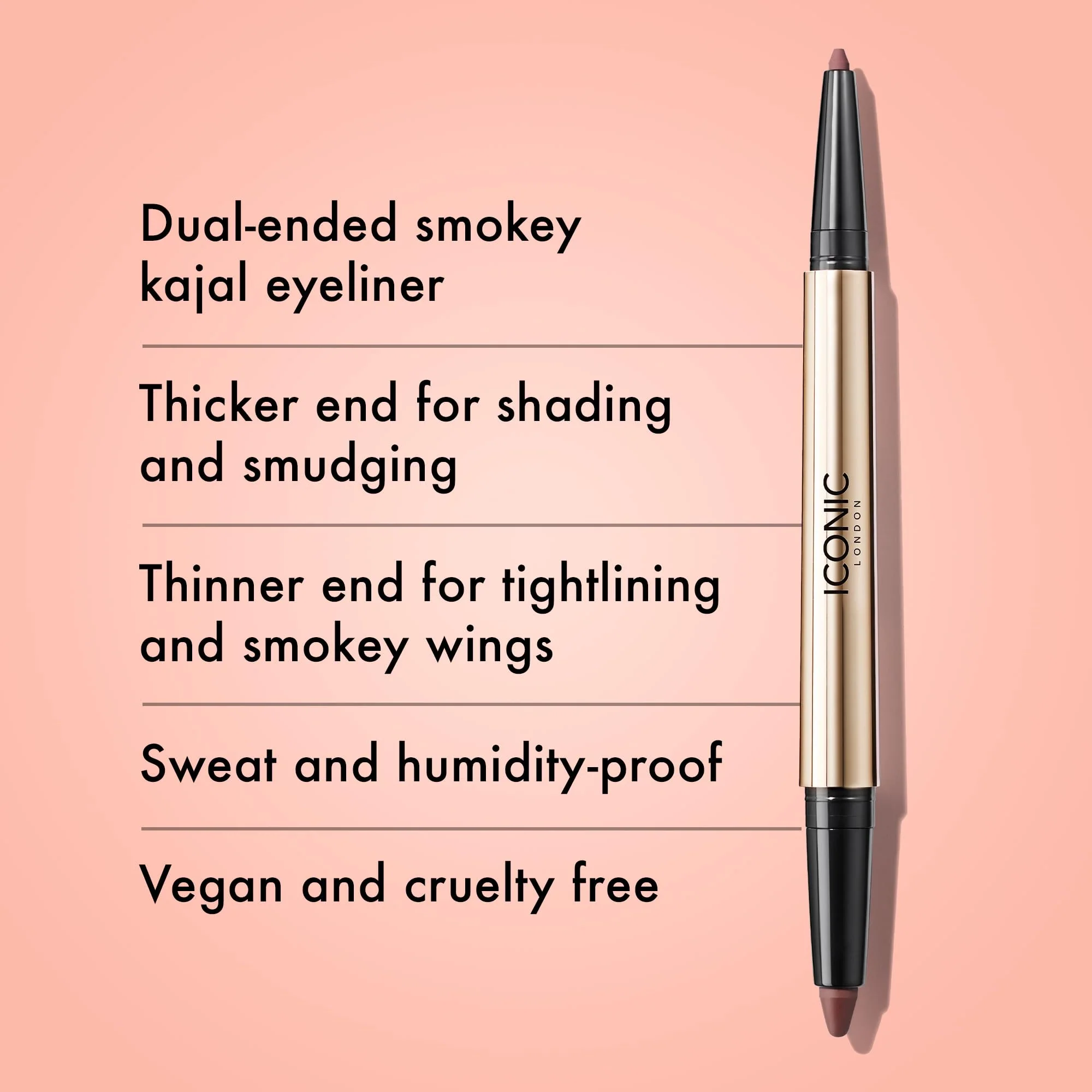 ICONIC LONDON Smokey Eye Duo Eyeliner | Creamy, Easy to Blend 2-in-1 Eyeliner Crayon, Water Resistant, Cruelty Free, Vegan Makeup (Spiced Plum) 0.027 oz - Image 6