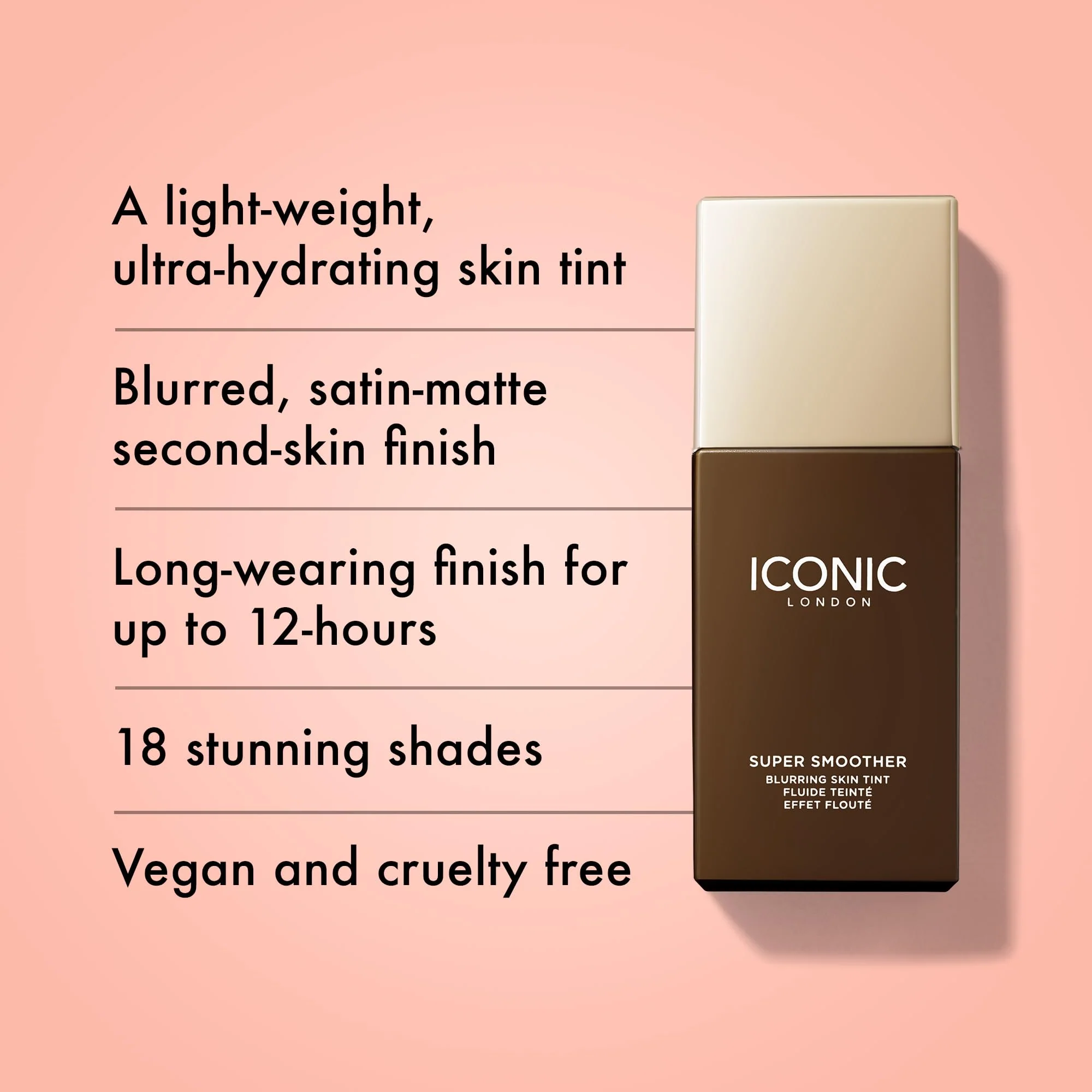 ICONIC LONDON Super Smoother Blurring Skin Tint | Light to Medium Coverage, Hydrating, Ultra-Lightweight Tinted Moisturizer, Cruelty-Free, Vegan Makeup (Golden Rich) 1.01 Fl oz - Image 7
