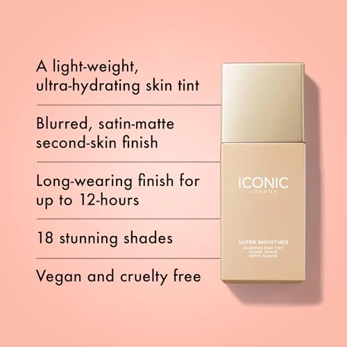 ICONIC LONDON Super Smoother Blurring Skin Tint | Light to Medium Coverage, Hydrating, Ultra-Lightweight Tinted Moisturizer, Cruelty-Free, Vegan Makeup (Warm Fair) 1.01 Fl oz - Image 8