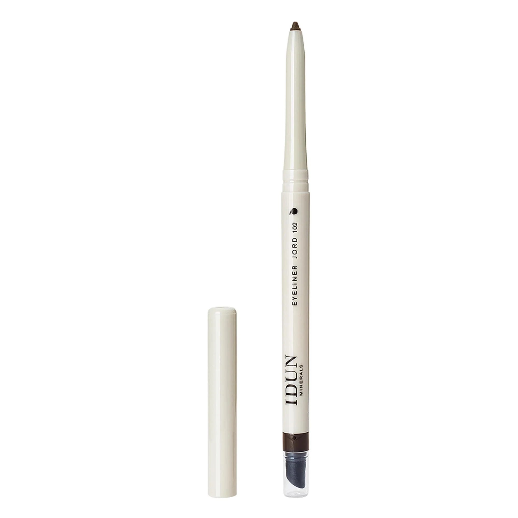 IDUN Minerals Creamy Eyeliner - Precision Pen for Flawless Eye Looks - Skin Nourishing Mineral Formula - Fine Tipped Point and Angled Smudging Tool for Sharp or Smoky Designs - 102 Jord - 0.012 oz