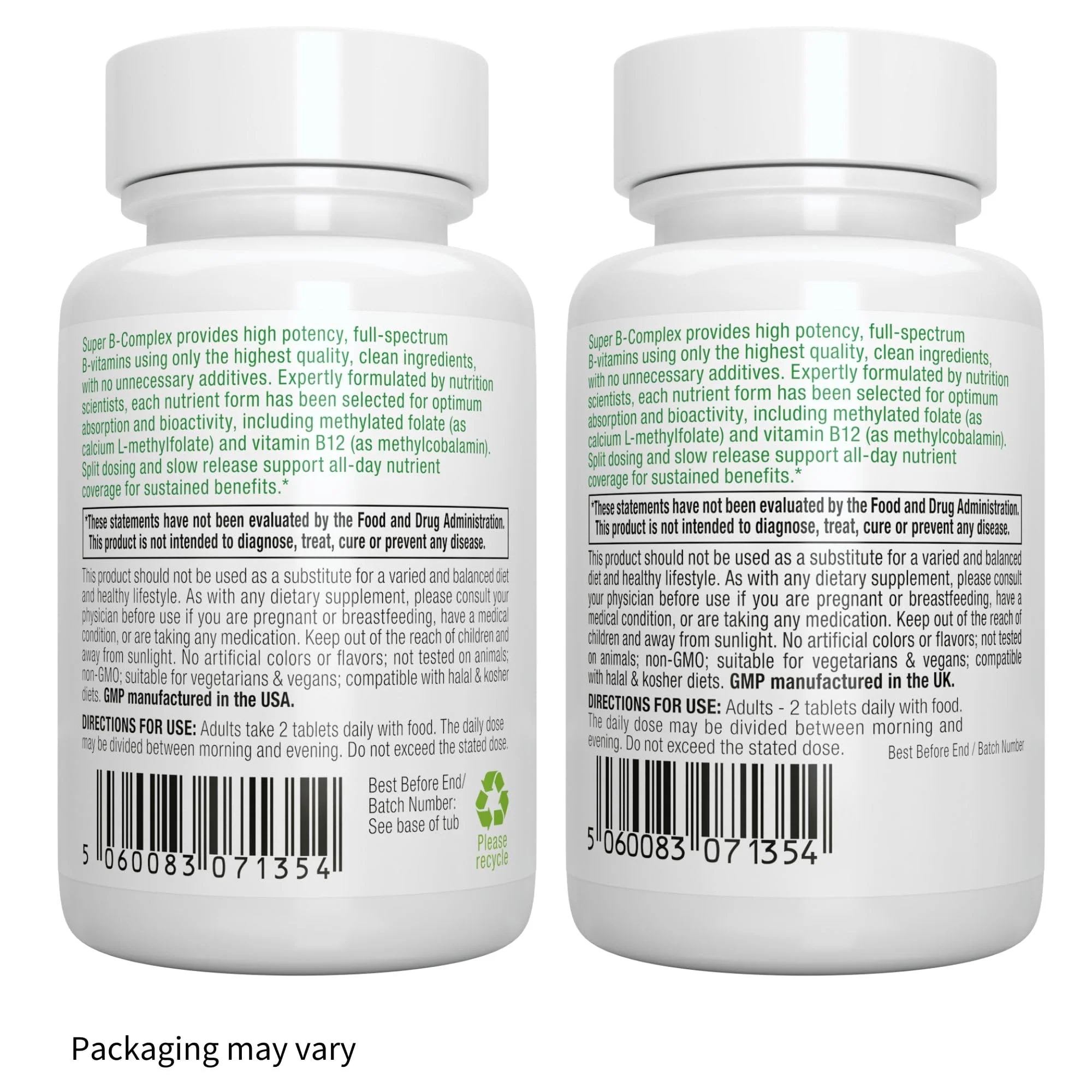 Igennus Super B-Complex Methylated B-Vitamins, MTHFR Supplement with Methylfolate & B12 Methylcobalamin, High Bioavailability & Potency, Vegan, Lab Verified, 180 Small Tablets - Image 5