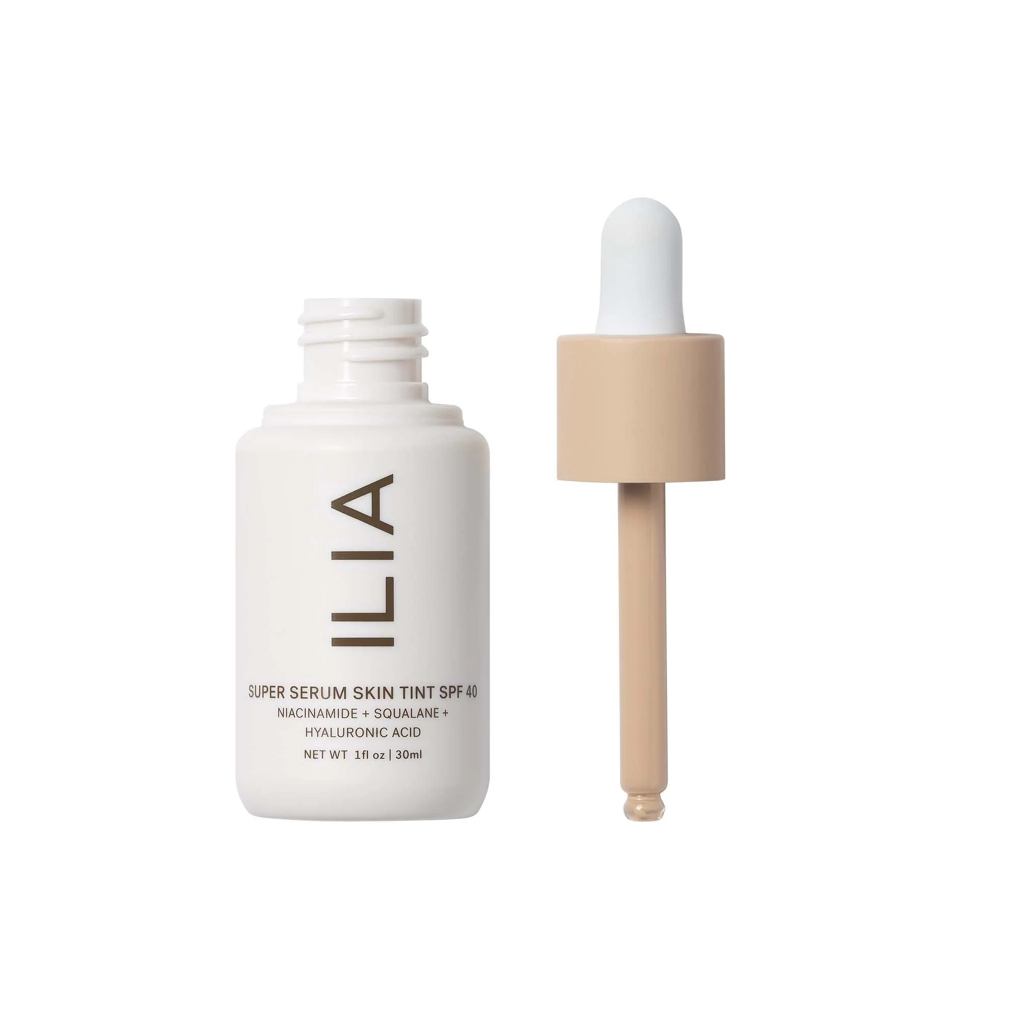 ILIA - Super Serum Skin Tint SPF 40 | Non-Comedogenic, Vegan, Lightweight to Help Against Blue Light, + Pollution while Hydrating, Smoothing, + Refining (Balos ST3, 1 fl oz | 30 ml) - Image 8