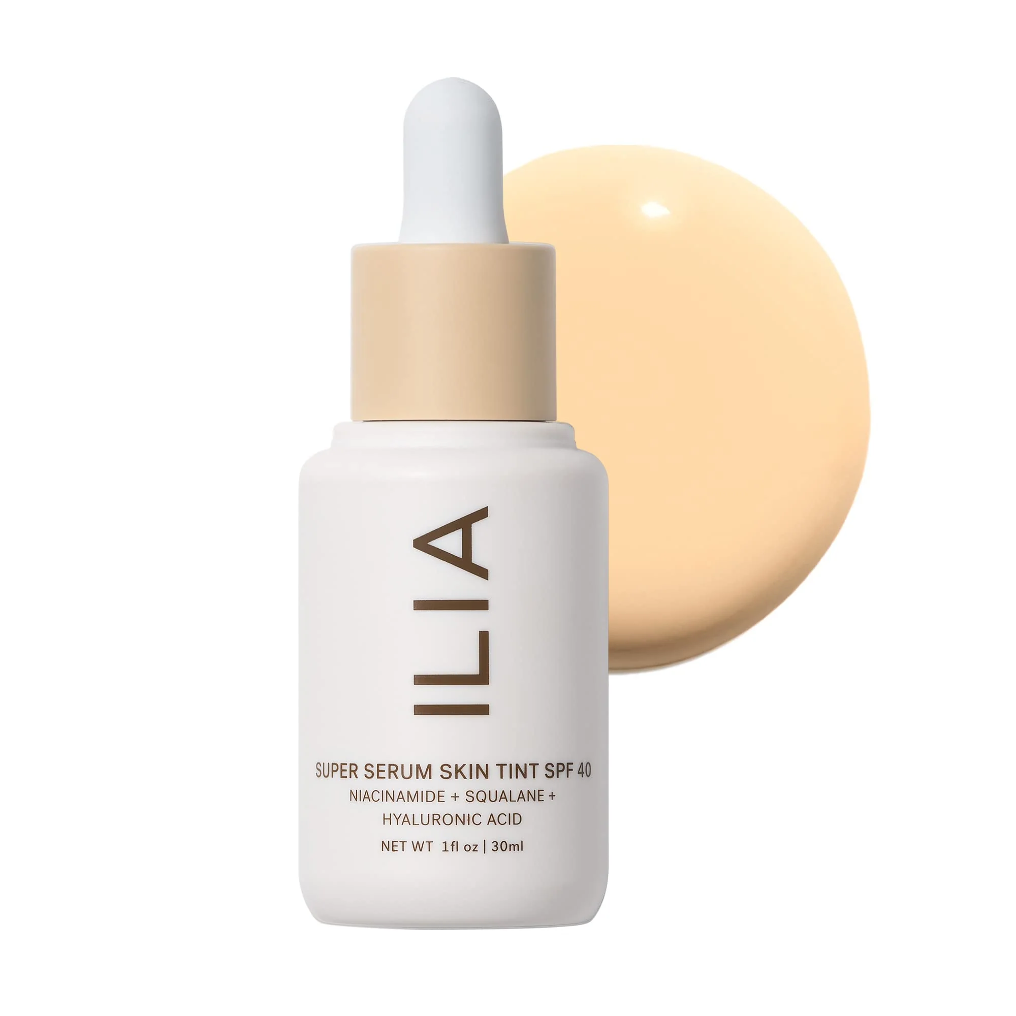 ILIA - Super Serum Skin Tint SPF 40 | Non-Comedogenic, Vegan, Lightweight to Help Against Blue Light, + Pollution while Hydrating, Smoothing, + Refining (Sombrio ST2.5, 1 fl oz | 30 ml)